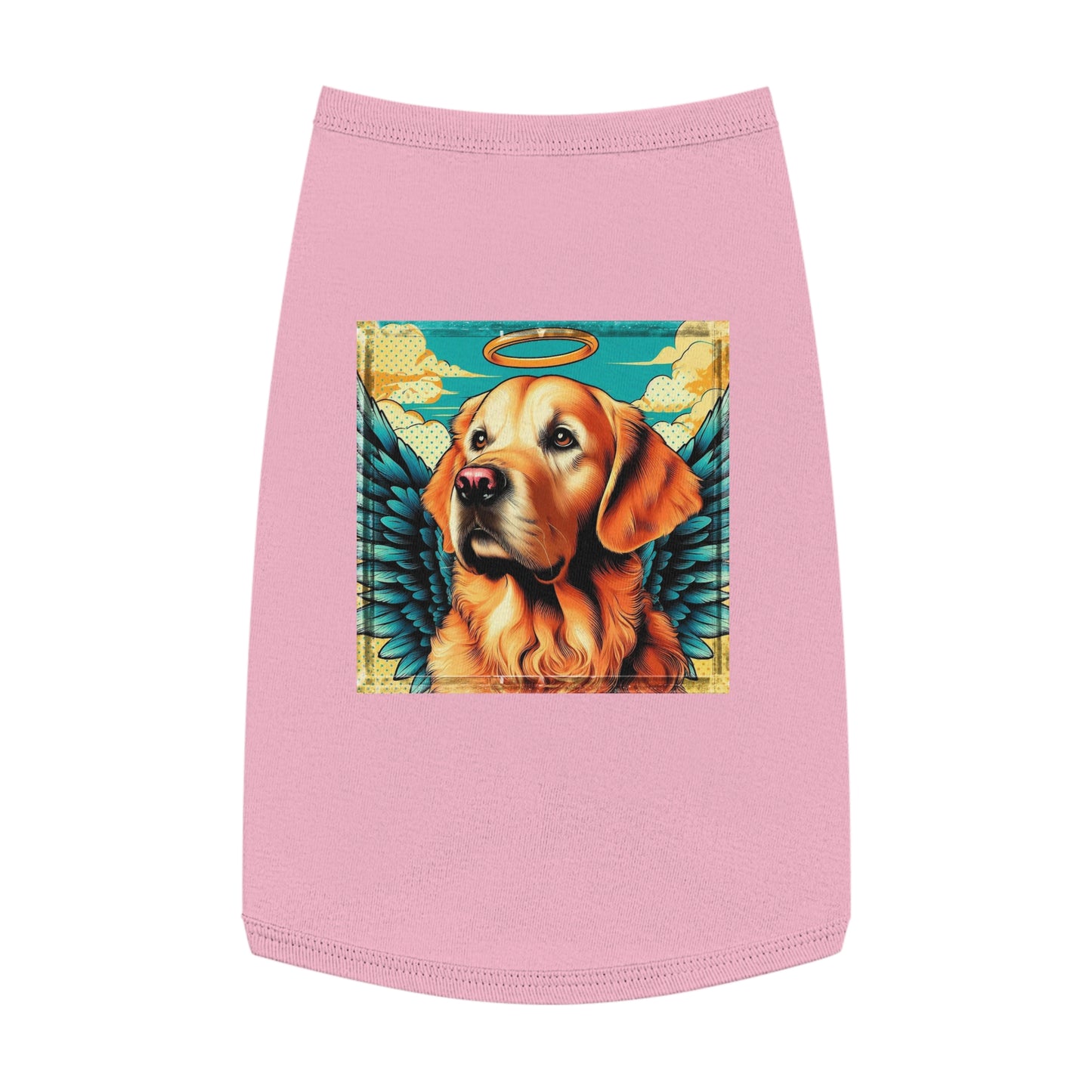 Golden Retriever heavenly angel tank top Pets Printify L Pink
