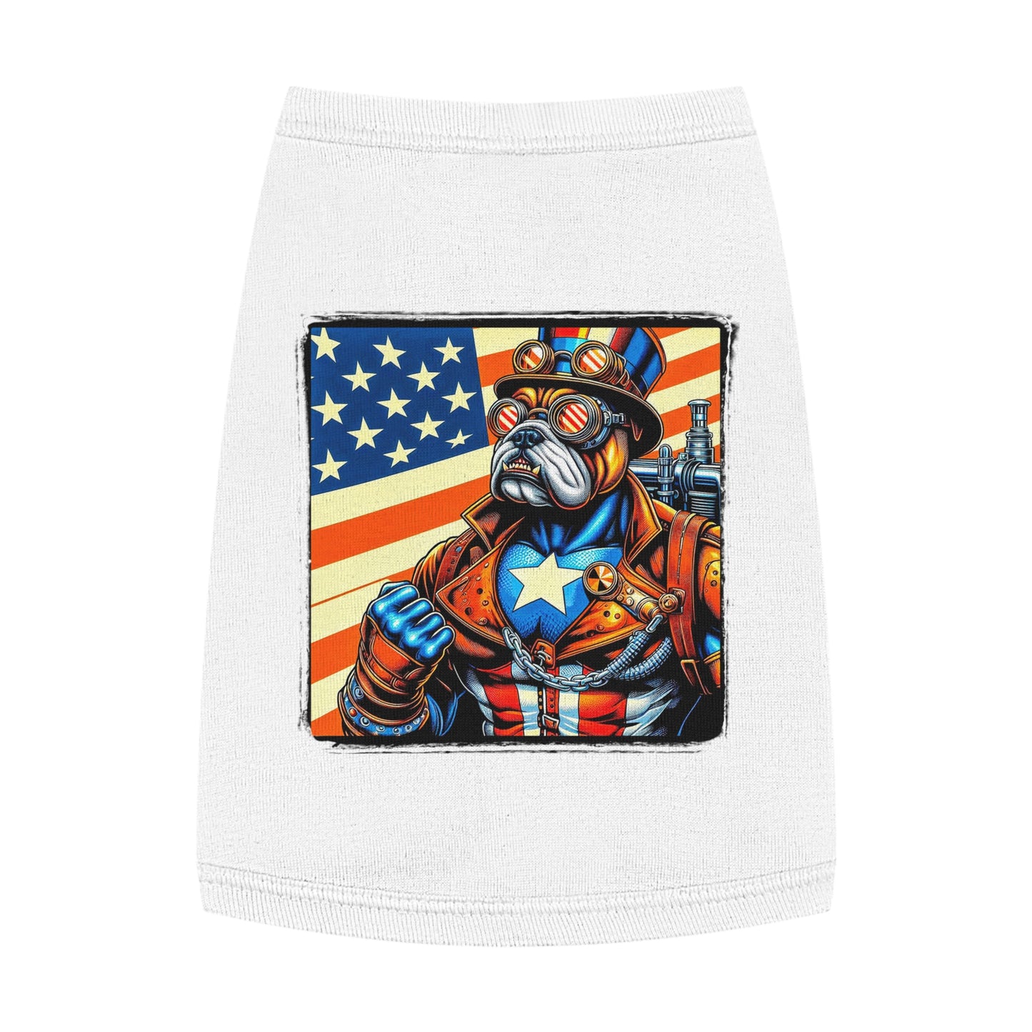 Pet Tank Top Bulldog American steampunk t shirt Pets Printify