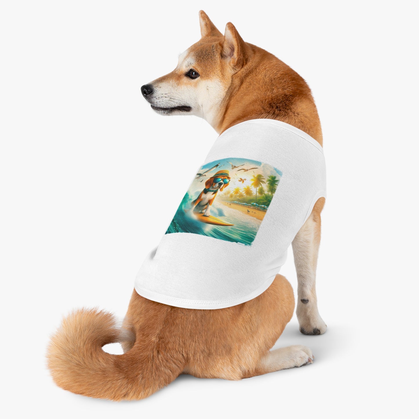 Pet Tank Top Beagle Surfer Pets Printify