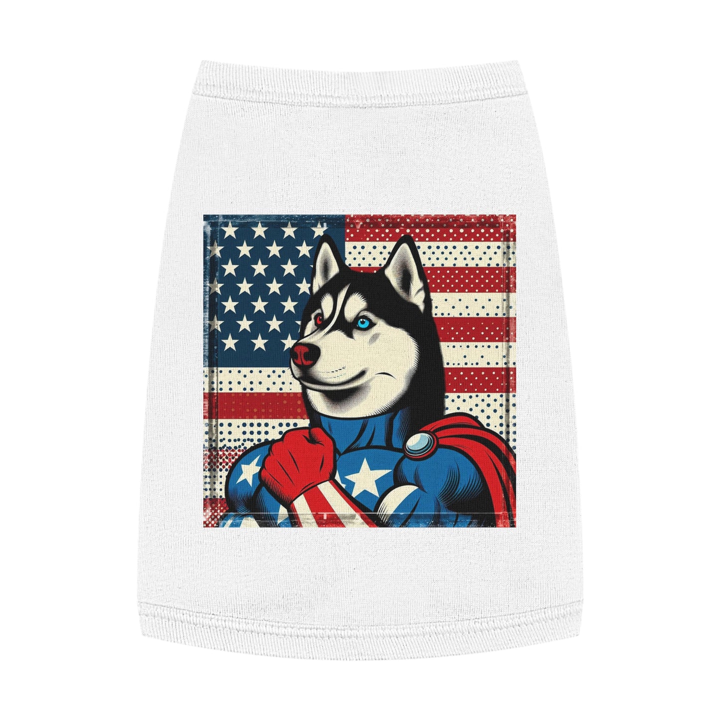 Pet Tank Top Husky super hero Pets Printify M White