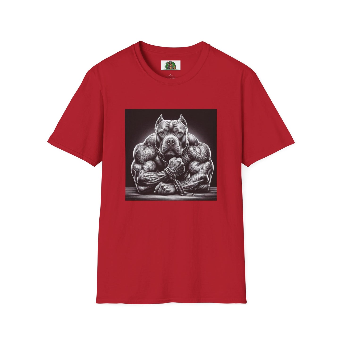 Pit Bull arm day shirt T-Shirt Printify S Cherry Red