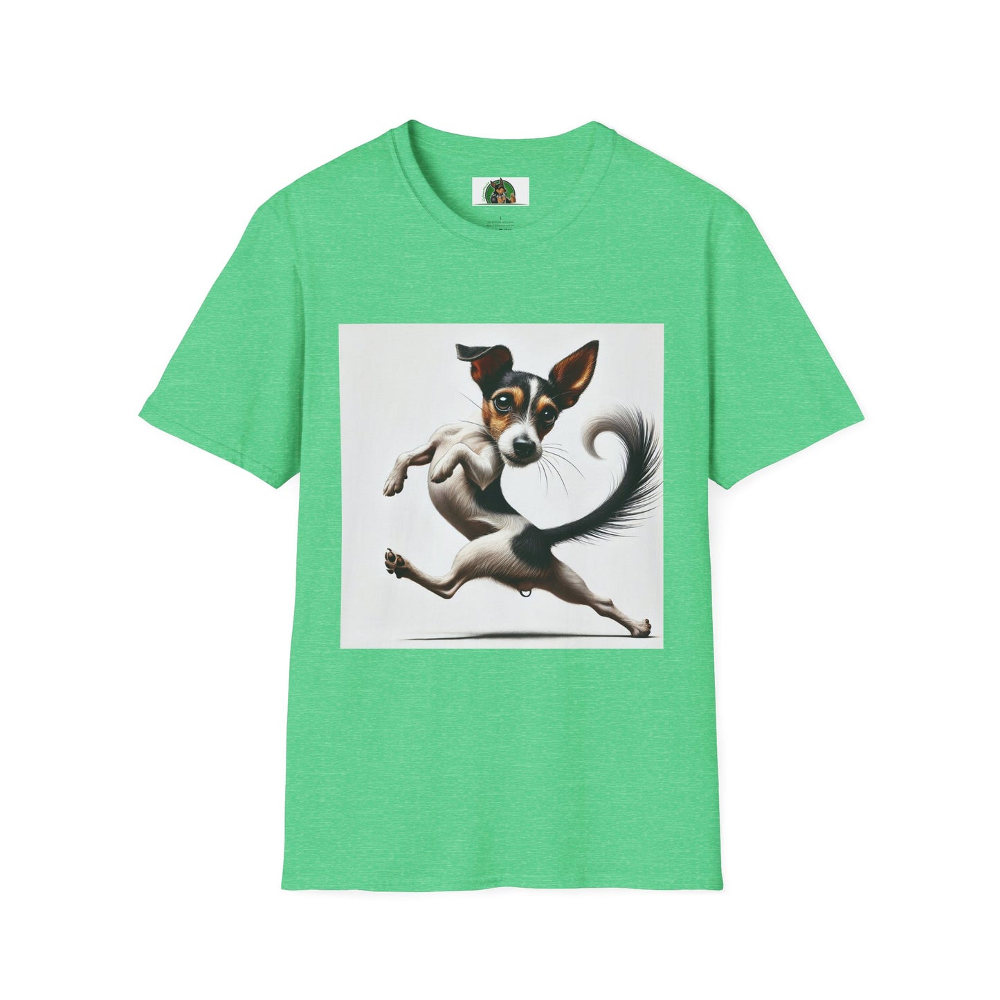 Dancing Rat Terrier T-Shirt T-Shirt Printify S Heather Irish Green