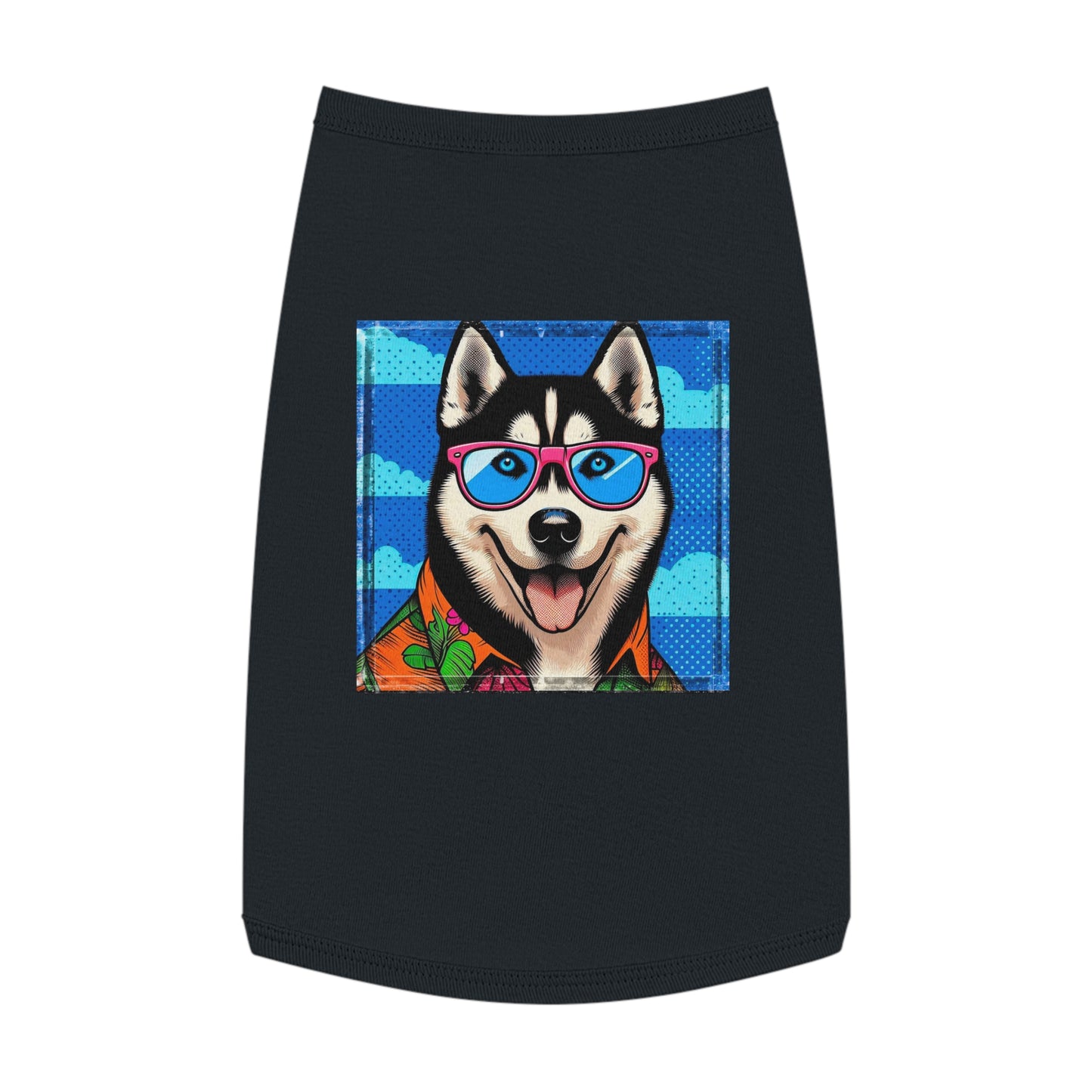 Pet Tank Top Husky cool guy Pets Printify L Black