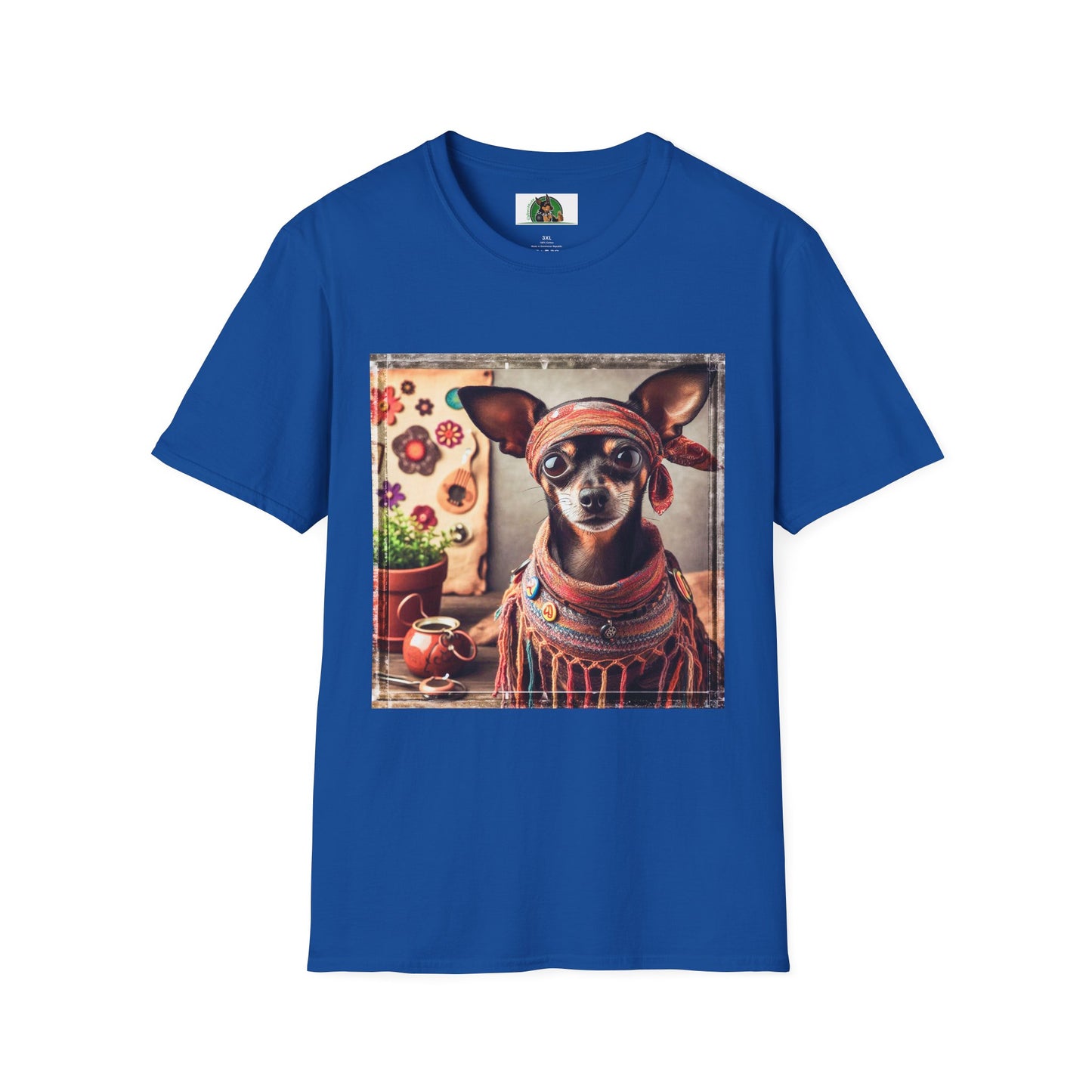 Min Pin T-Shirt hippie girl T-Shirt Printify XS Royal