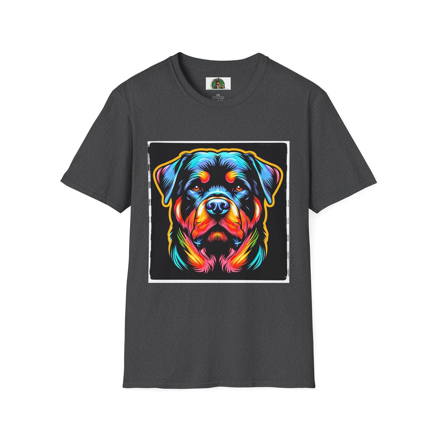 Rottweiler colorful puppy shirt T-Shirt Printify XS Dark Heather