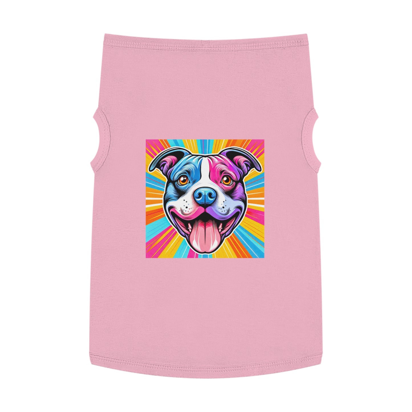 Pet Tank Top Pit Bull pink and blue shirt Pets Printify XL Pink
