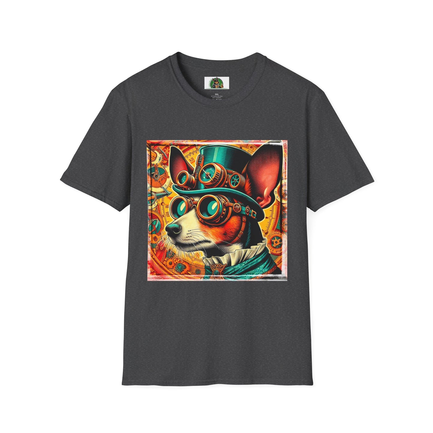 Rat Terrier T-Shirt steam punk T-Shirt Printify XS Dark Heather