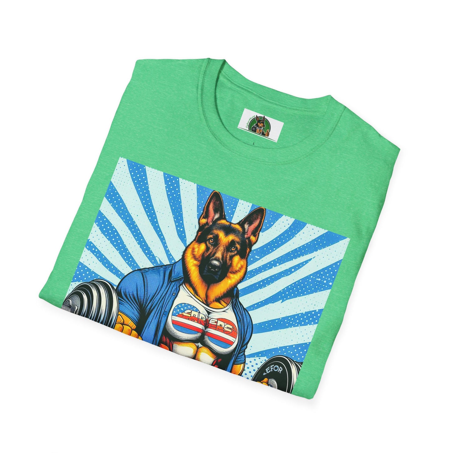 German Shepherd working out shirt