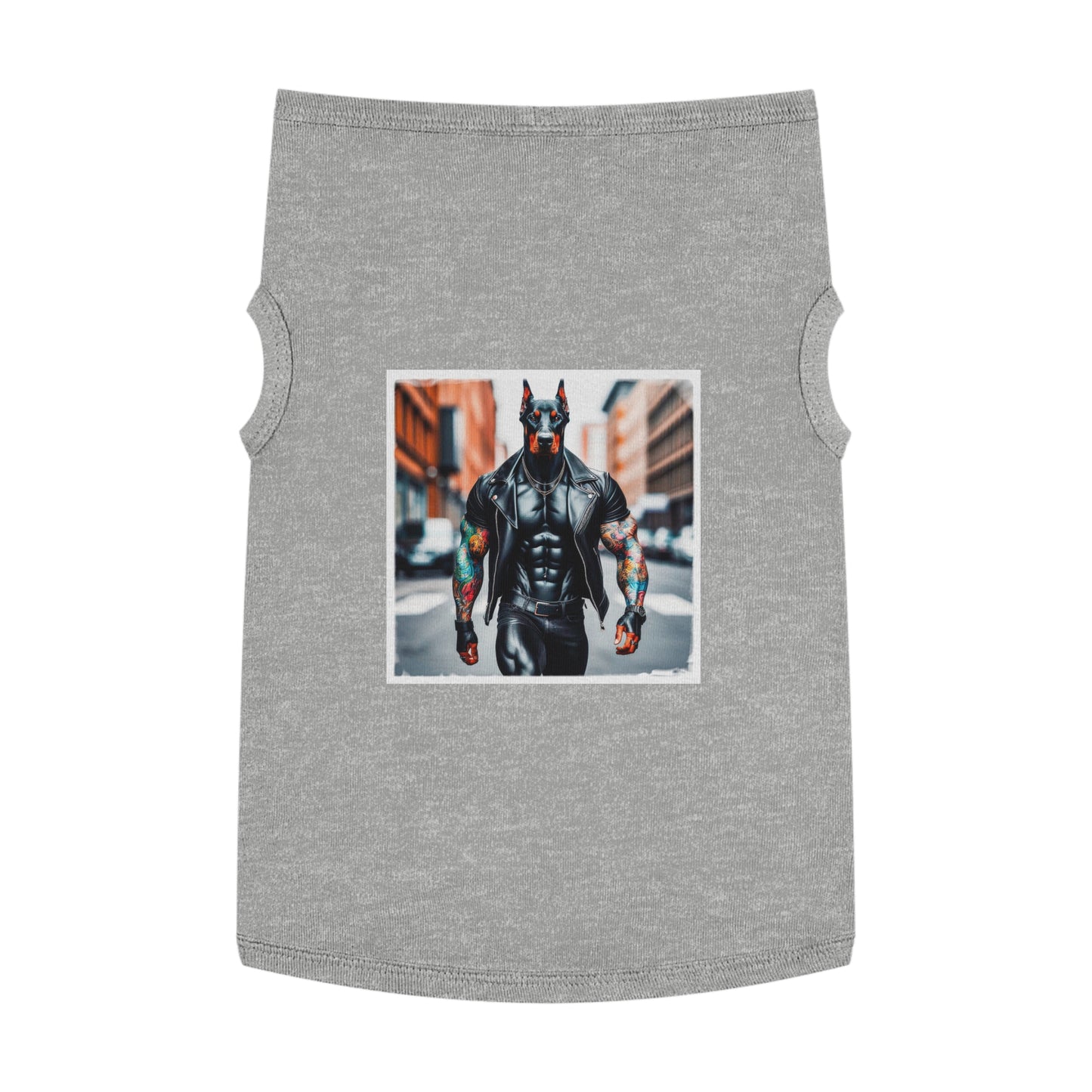 Pet Tank Top Doberman tough in black t shirt Pets Printify XL Heather