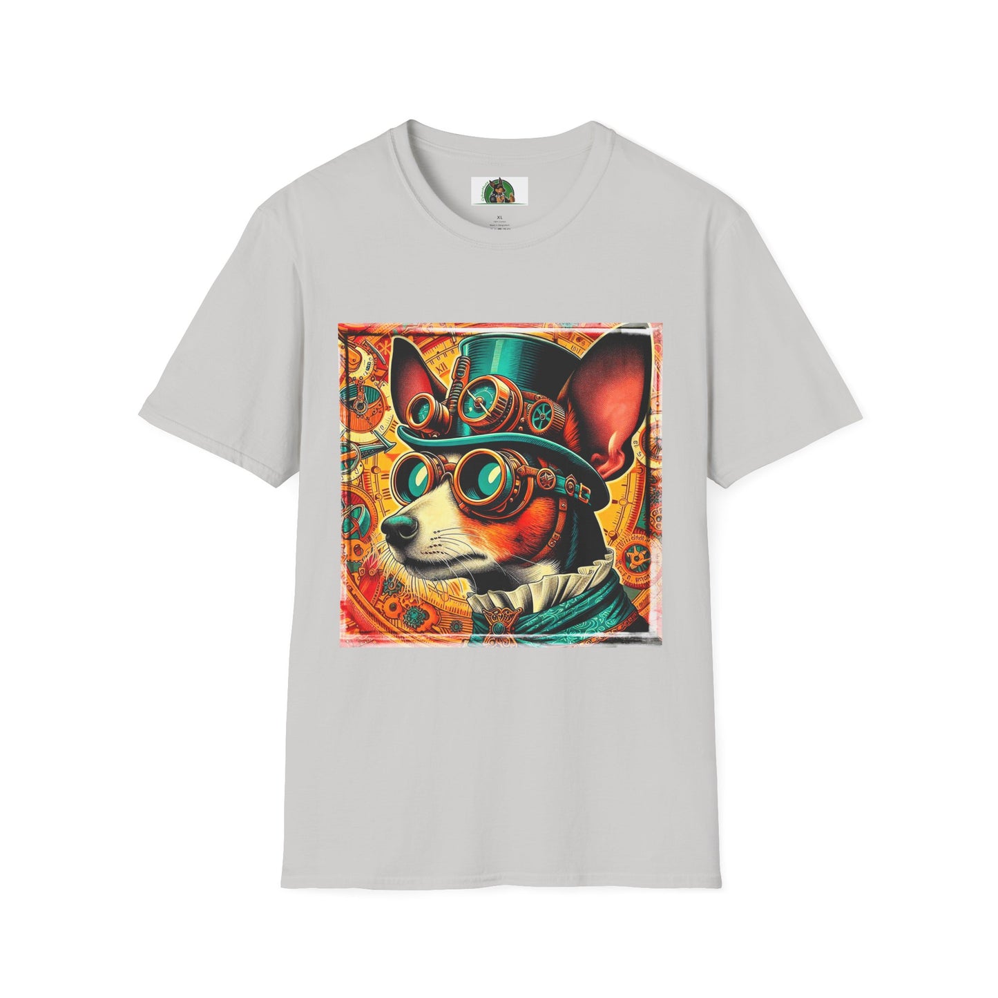 Rat Terrier T-Shirt steam punk T-Shirt Printify S Ice Grey