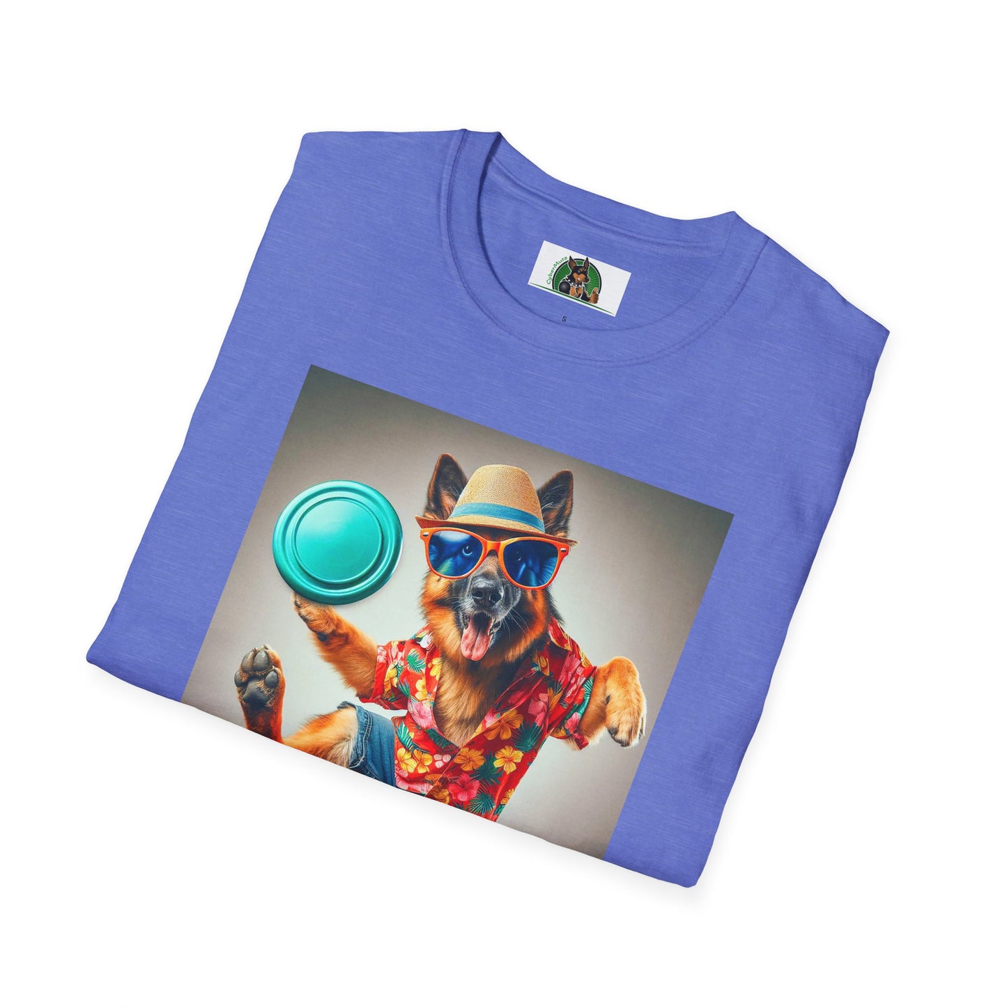 German Shepherd frisbee flying shirt