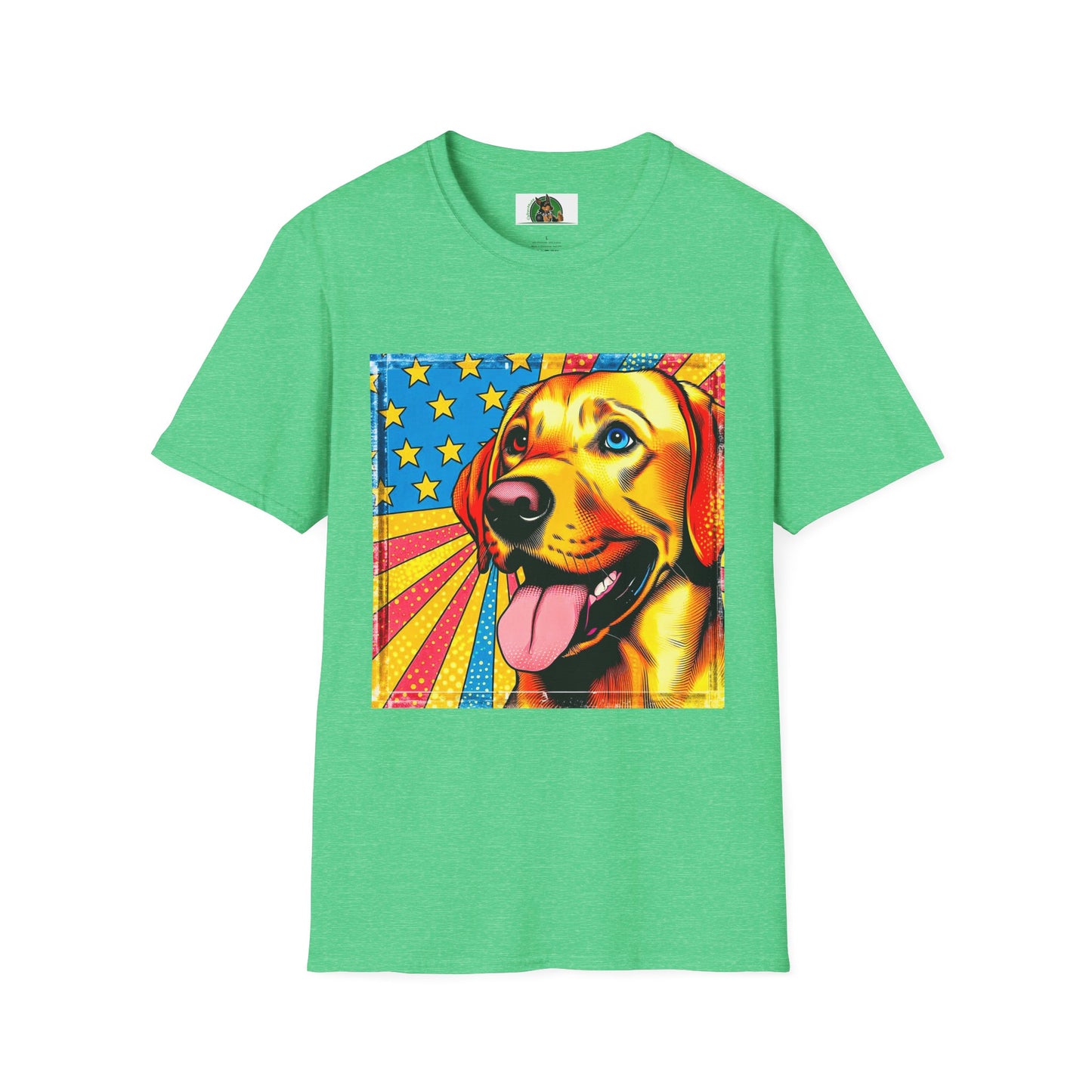 Labrador Retriever American flag shirt T-Shirt Printify S Heather Irish Green
