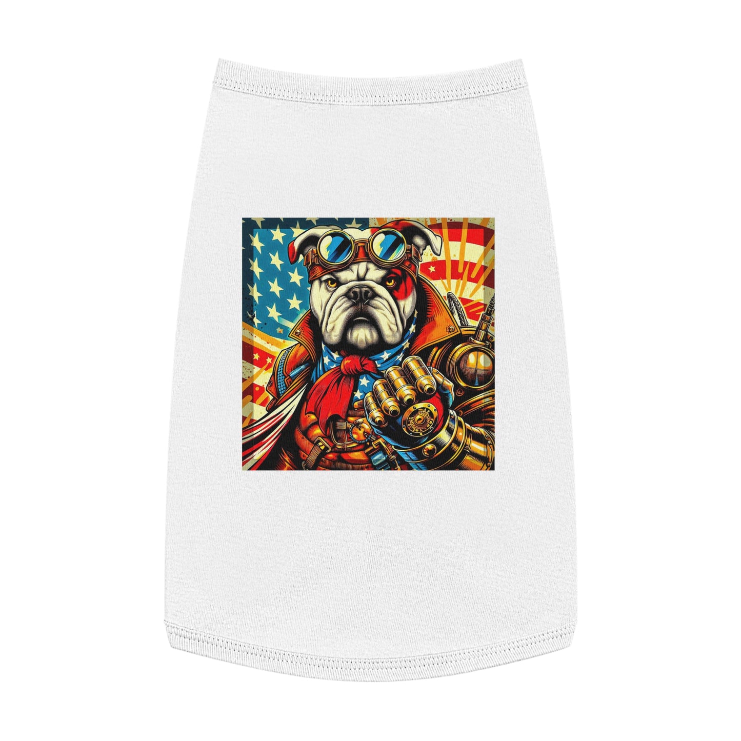 Pet Tank Top Bulldog stream punk t shirt Pets Printify L White