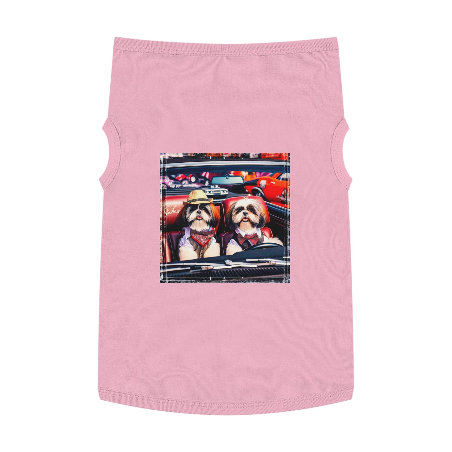 Pet Tank Top Shih Tzu driving shirt Pets Printify XL Pink