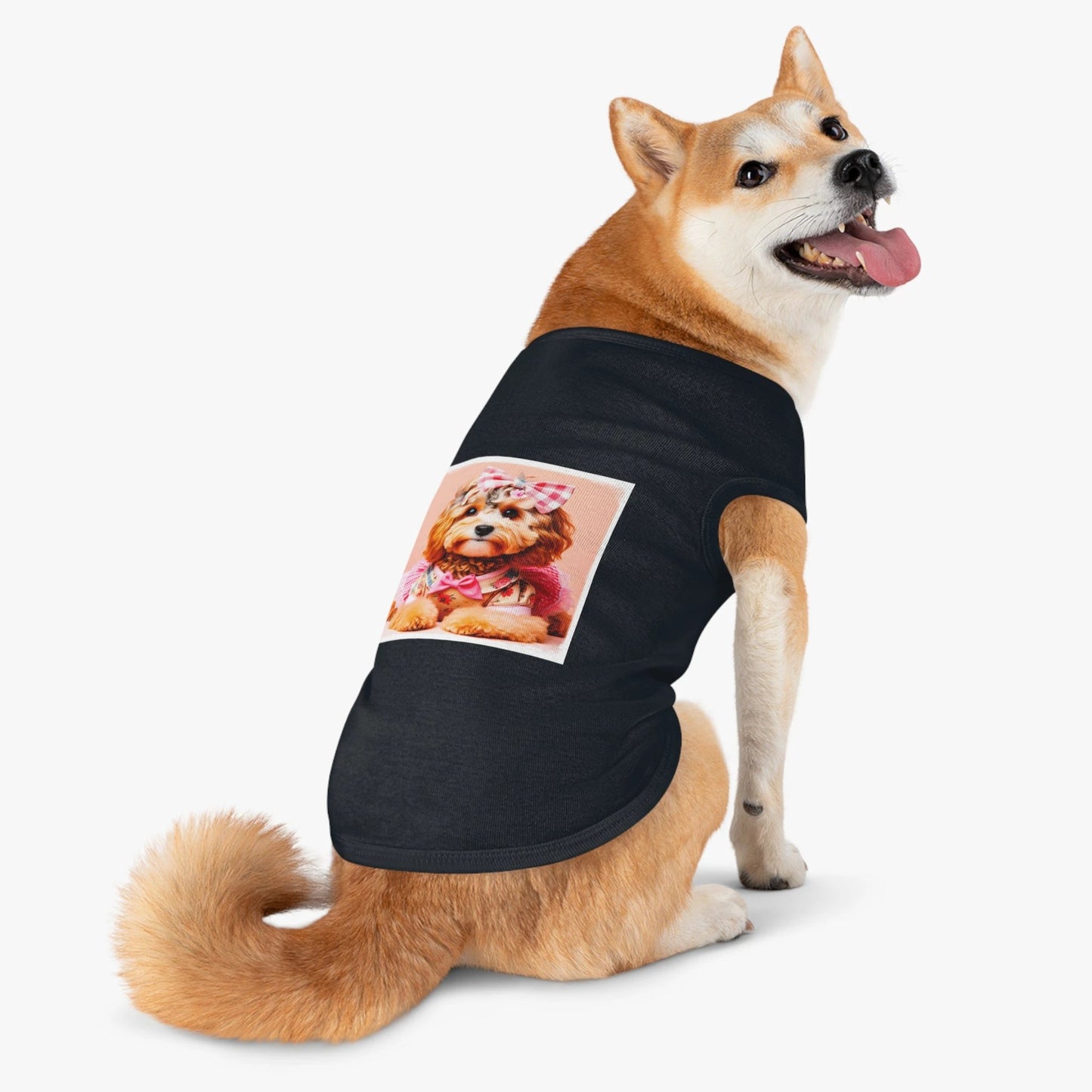 Cockapoo Pet Tank Top Pretty Pink Girl Dog Shirt Cute Designer Puppy Tee For Small Dogs by Printify