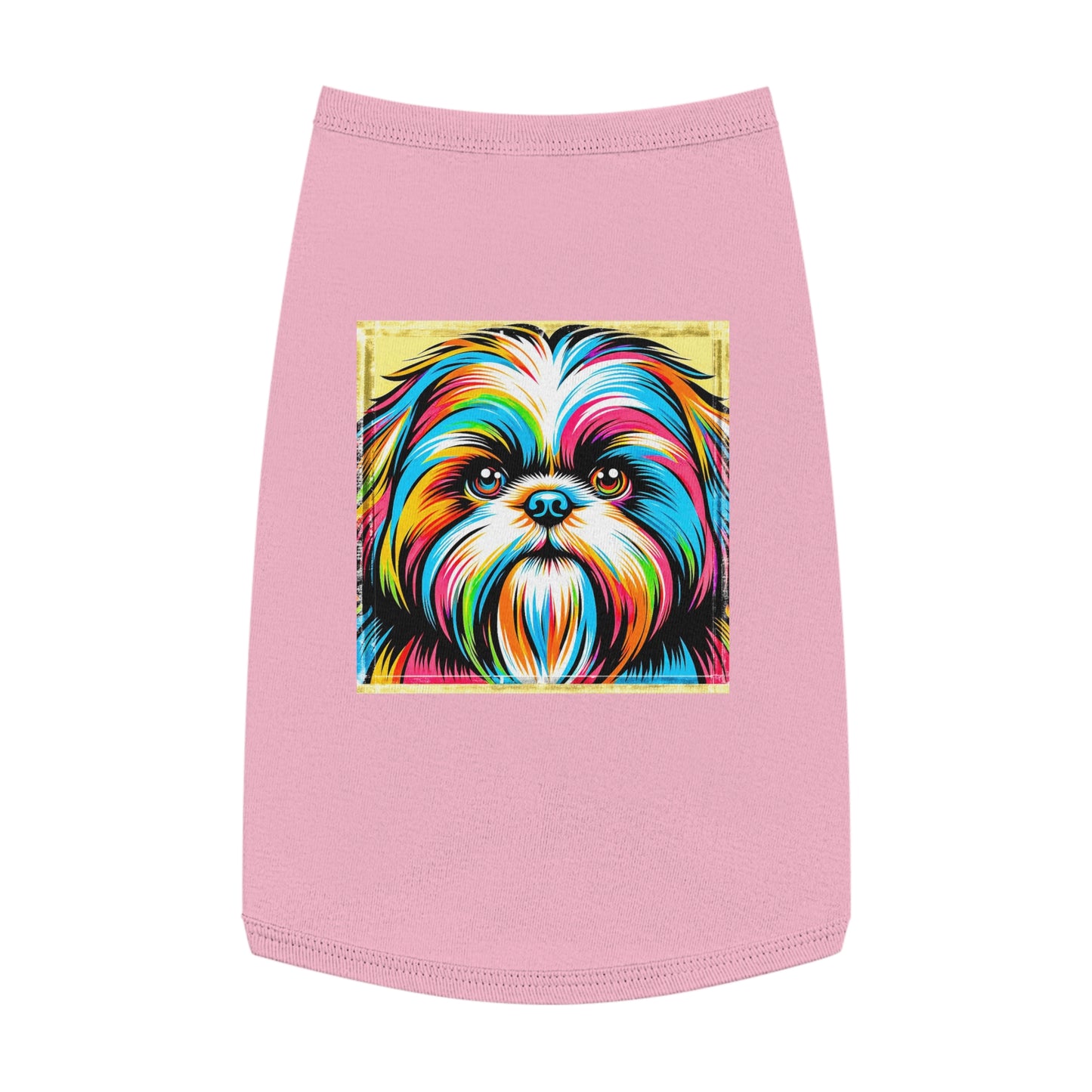 Pet Tank Top Shih Tzu colorful puppy Pets Printify L Pink
