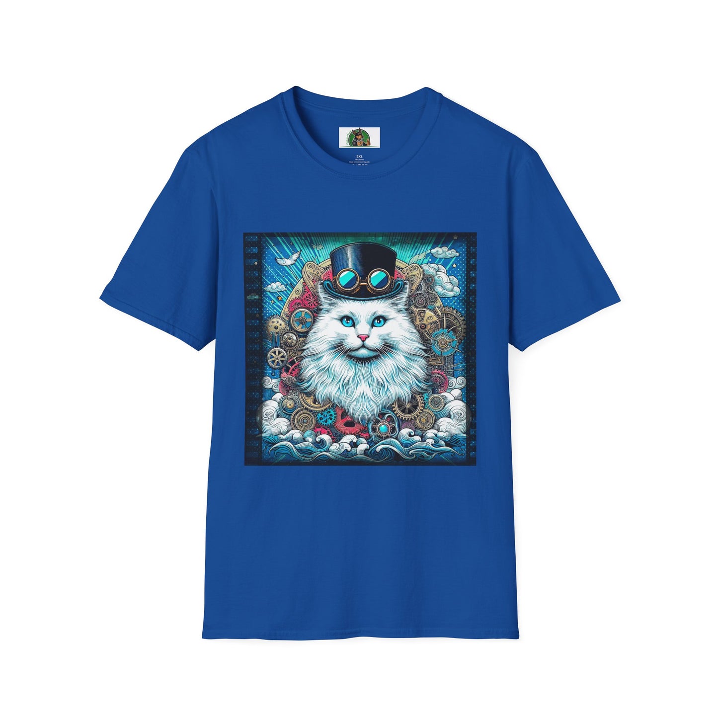 Siberian cat steam punk shirt T-Shirt Printify S Royal