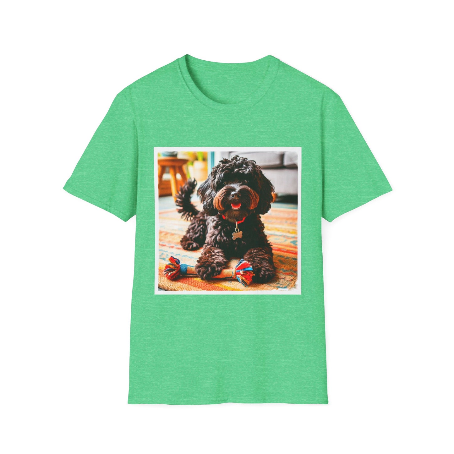 CockerPoo happy smiling t shirt T-Shirt Printify S Heather Irish Green