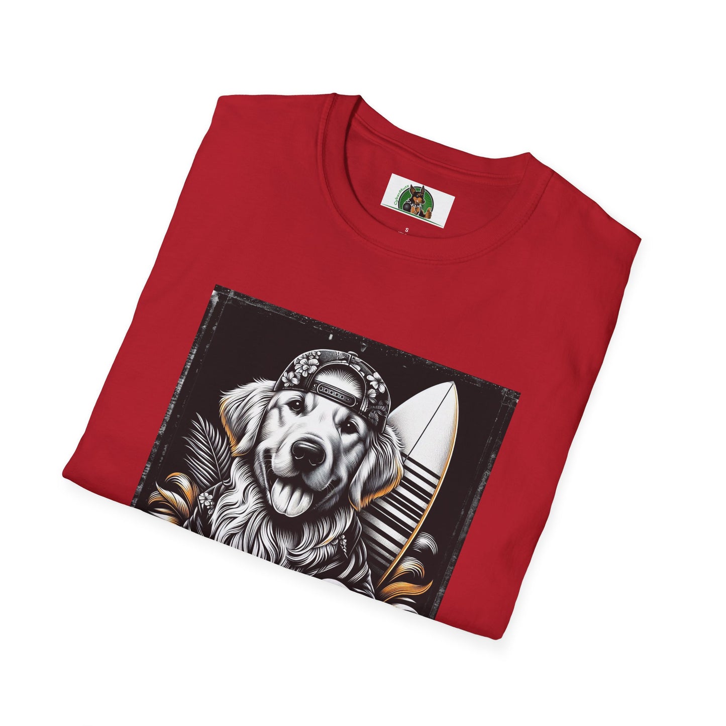 Golden Retriever cool surfer t shirt