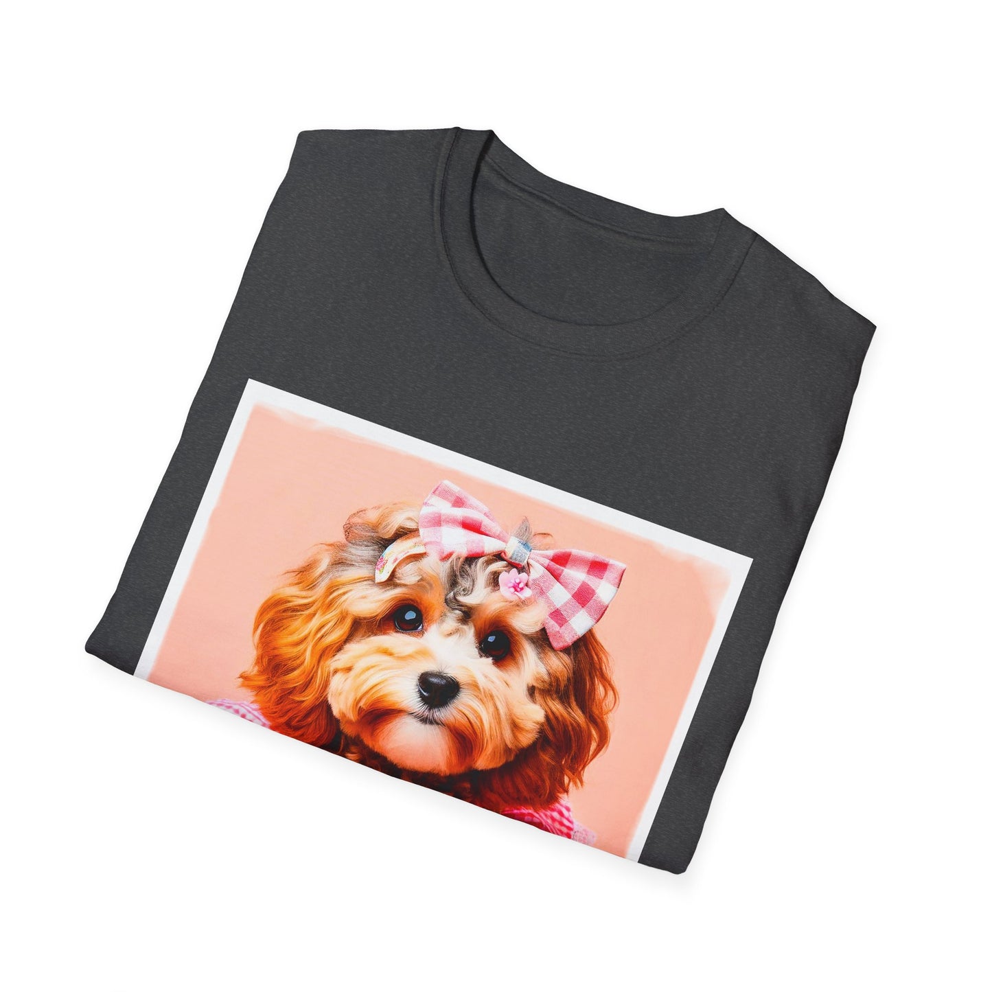 CockerPoo pretty pink bow t shirt T-Shirt Printify