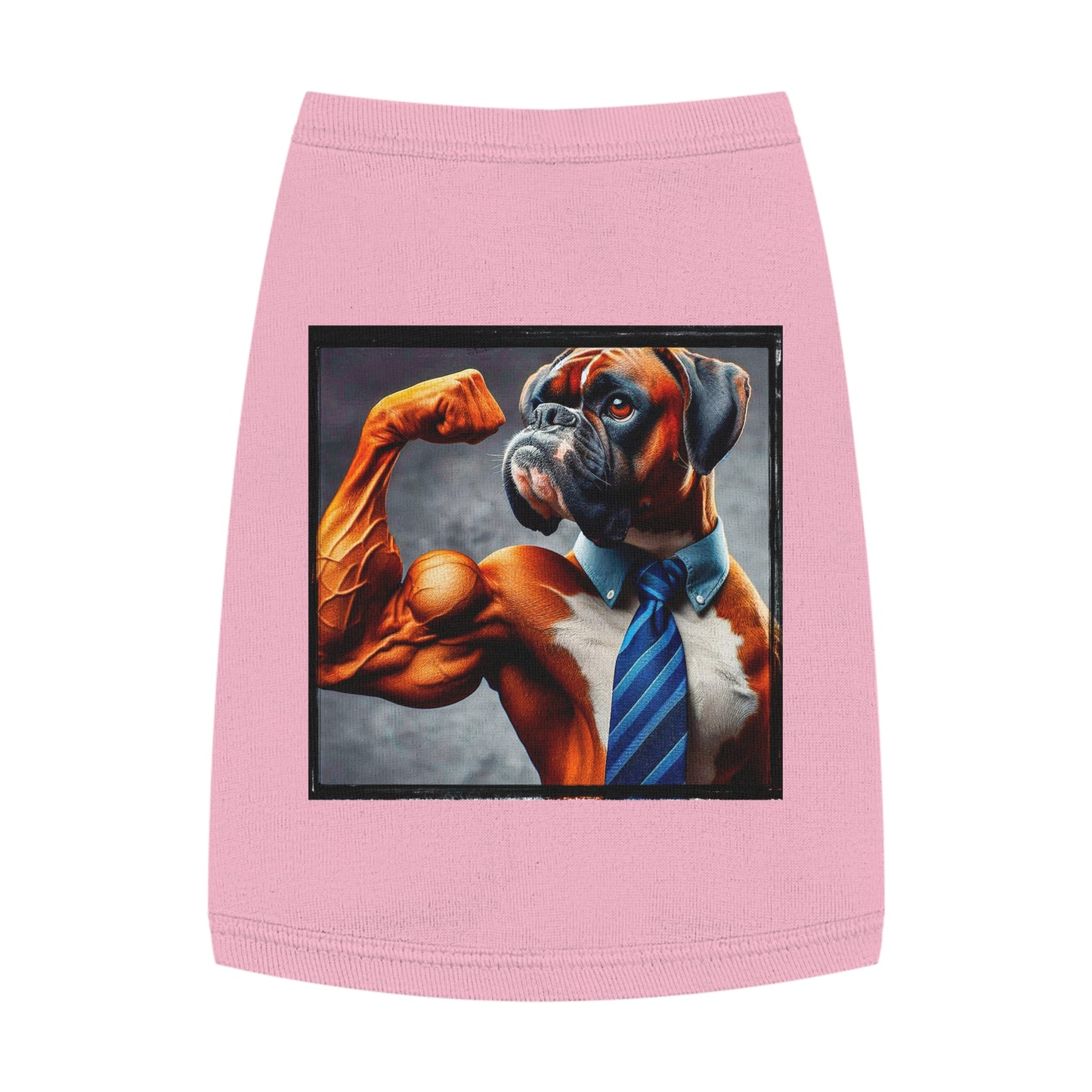 Pet Tank Top Boxer Dog Flexing Pets Printify M Pink