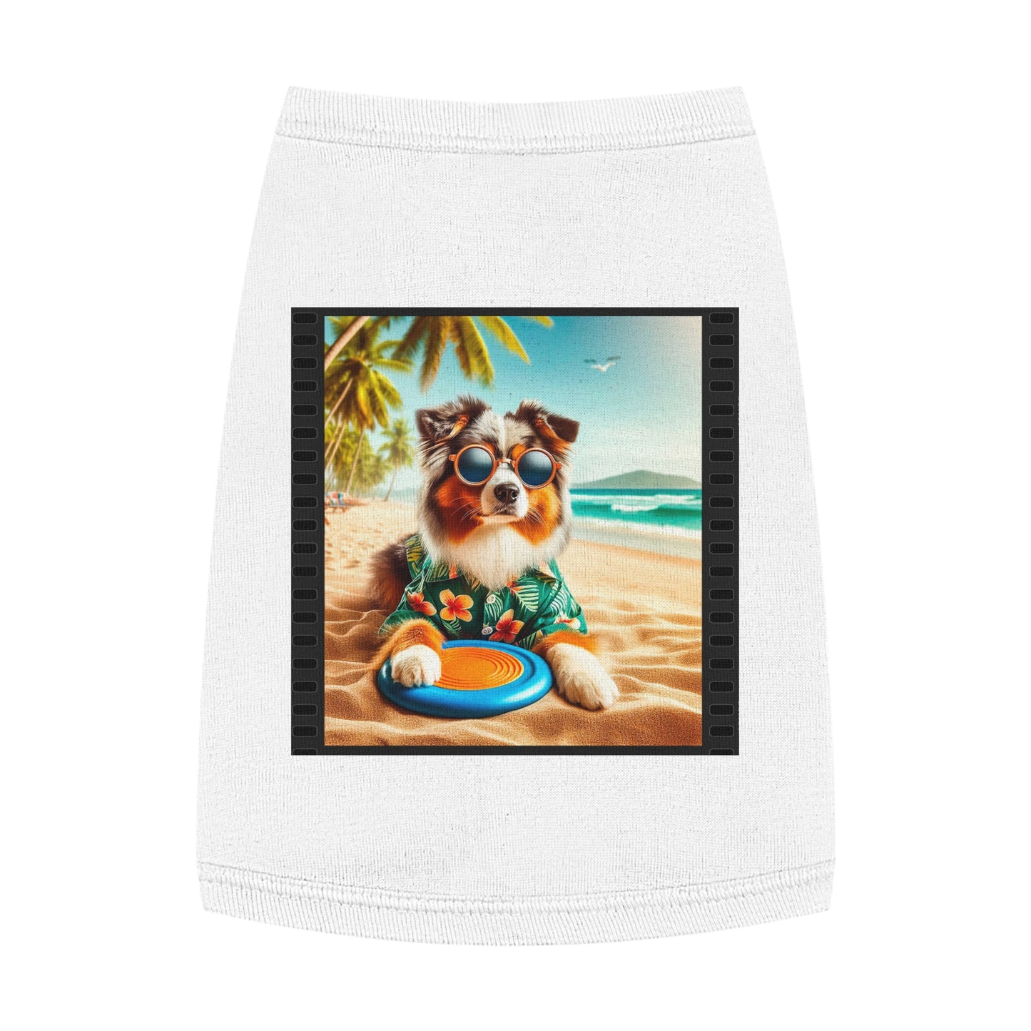 Pet Tank Top Australian Shepherd Pets Printify M White