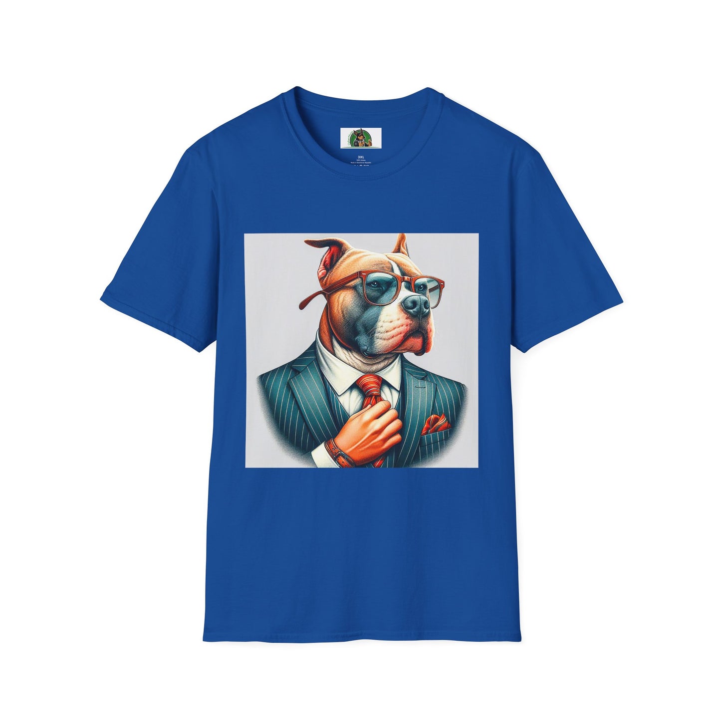 Pit Bull men in black shirt T-Shirt Printify XS Royal