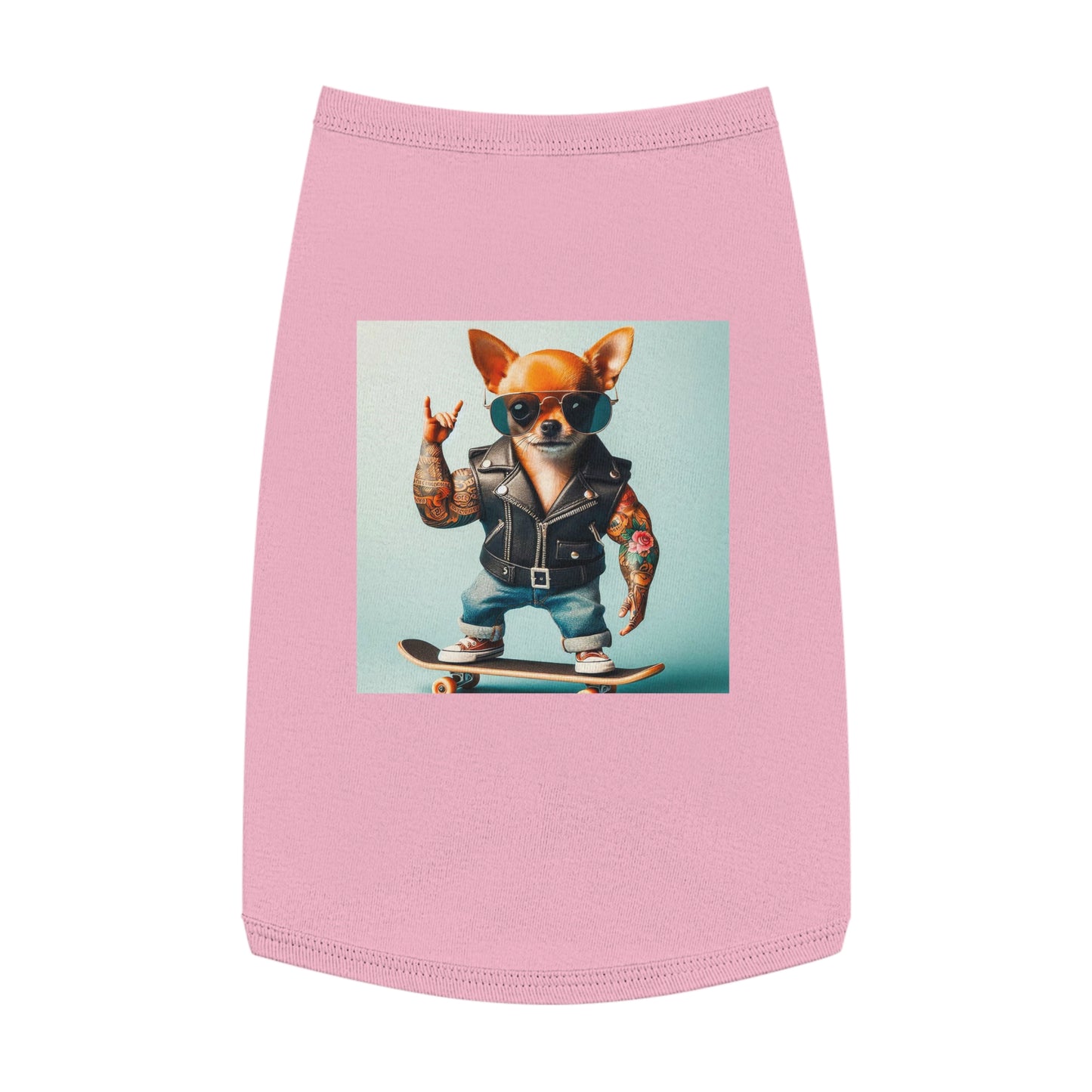 Pet Tank Top Chihuahua skating t shirt Pets Printify L Pink