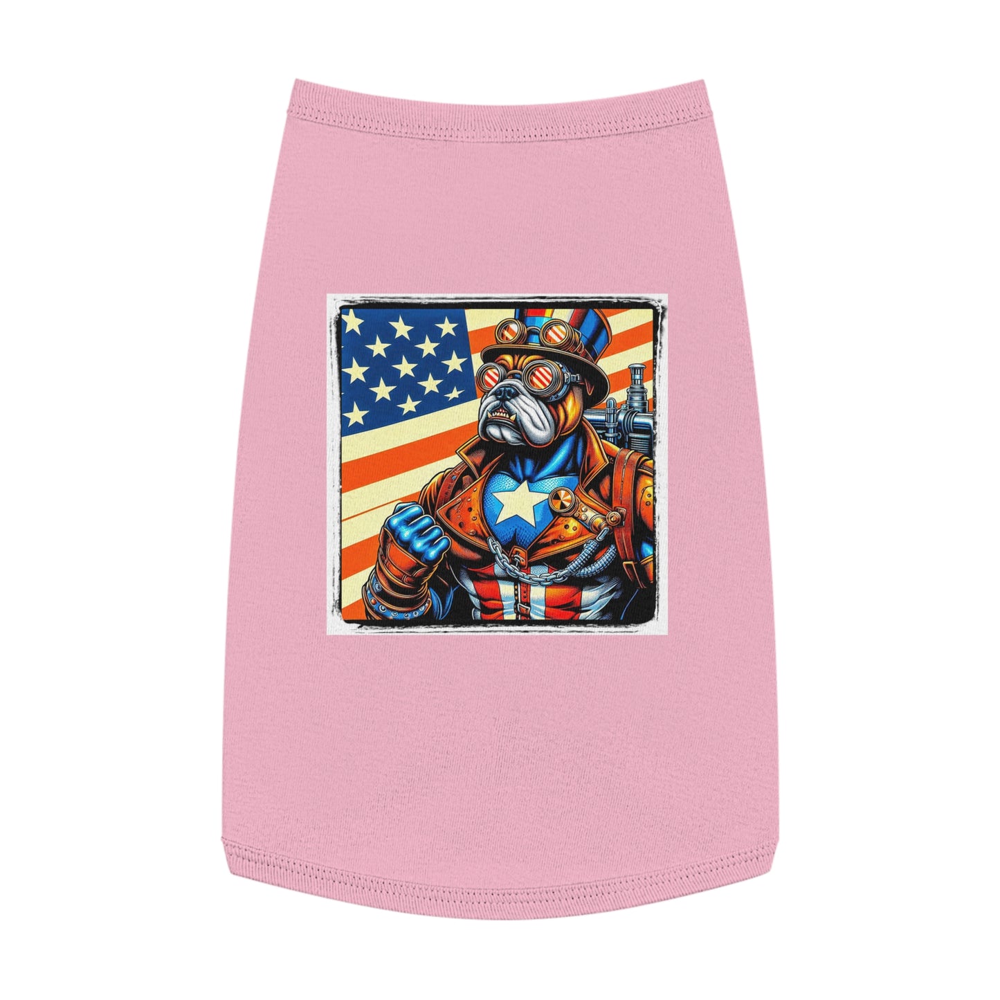 Pet Tank Top Bulldog American steampunk t shirt Pets Printify L Pink