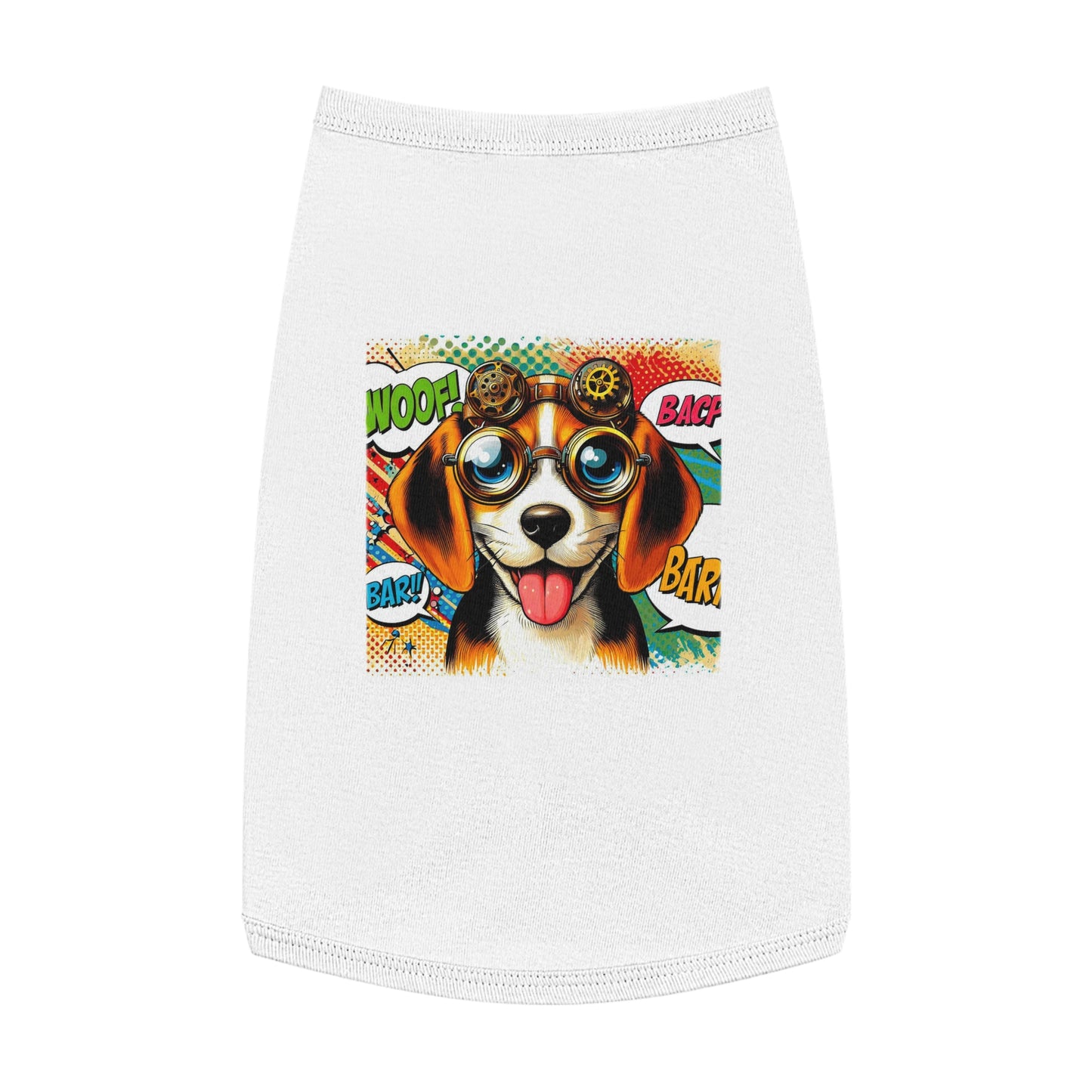 Pet Tank Top Wacky Beagle Pop Art Dog Pets Printify L White