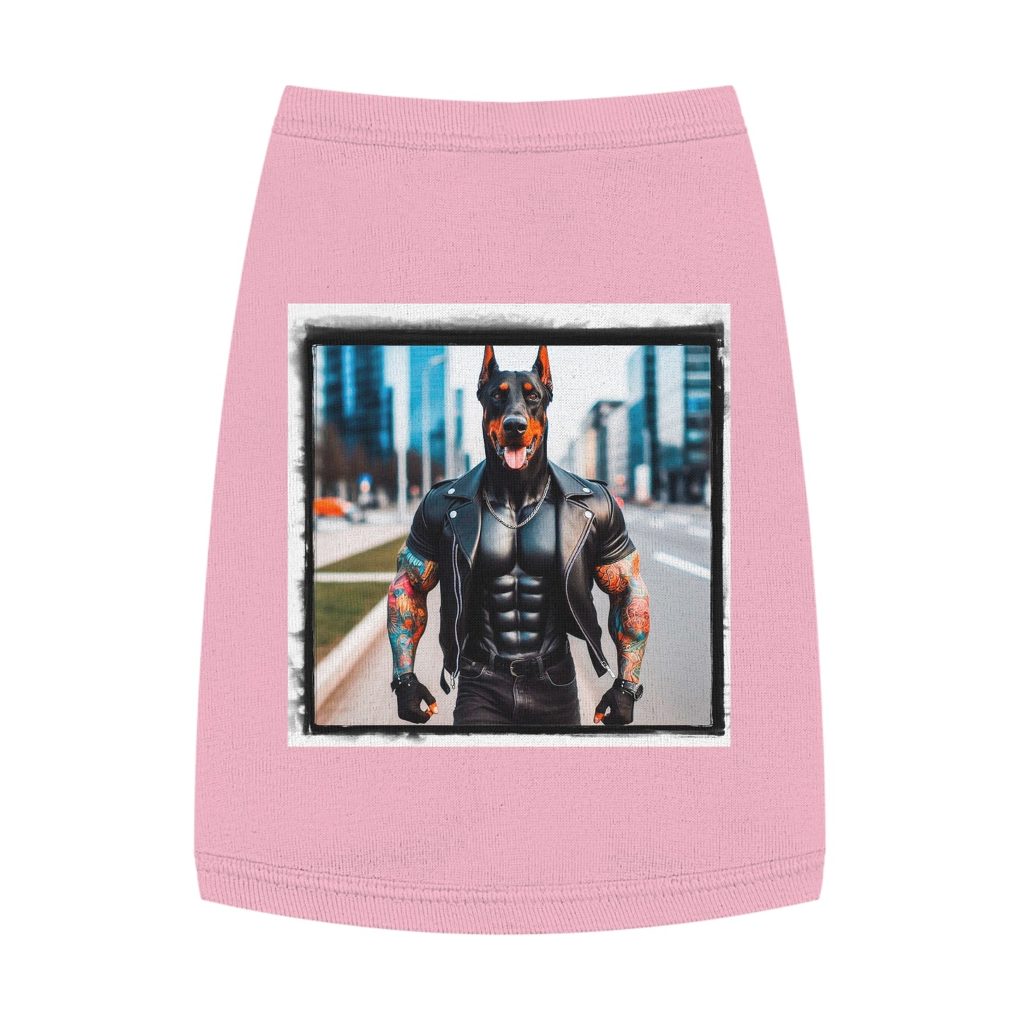 Pet Tank Top Doberman FBI Man t shirt Pets Printify M Pink