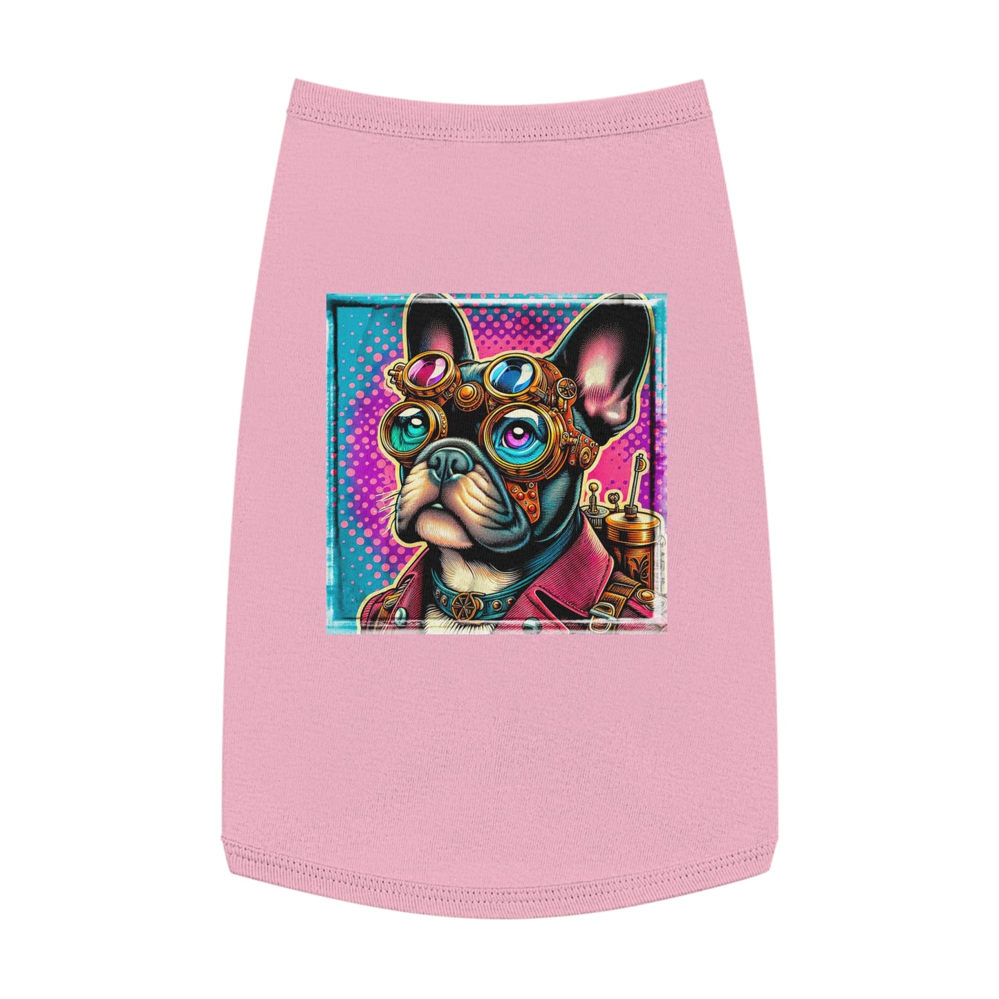 Pet Tank Top French Bulldog colorful steampunk t shirt Pets Printify L Pink