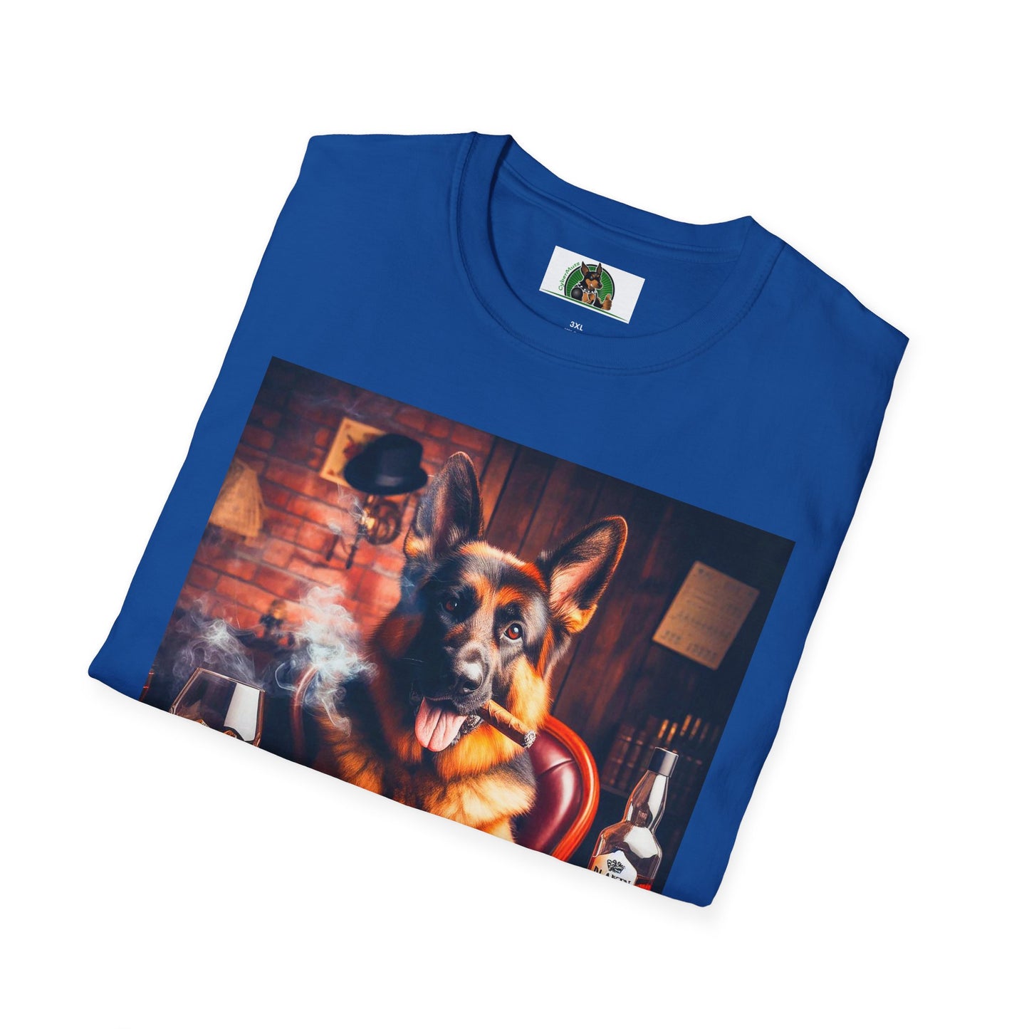 German Shepherd smoking a cigar shirt T-Shirt Printify