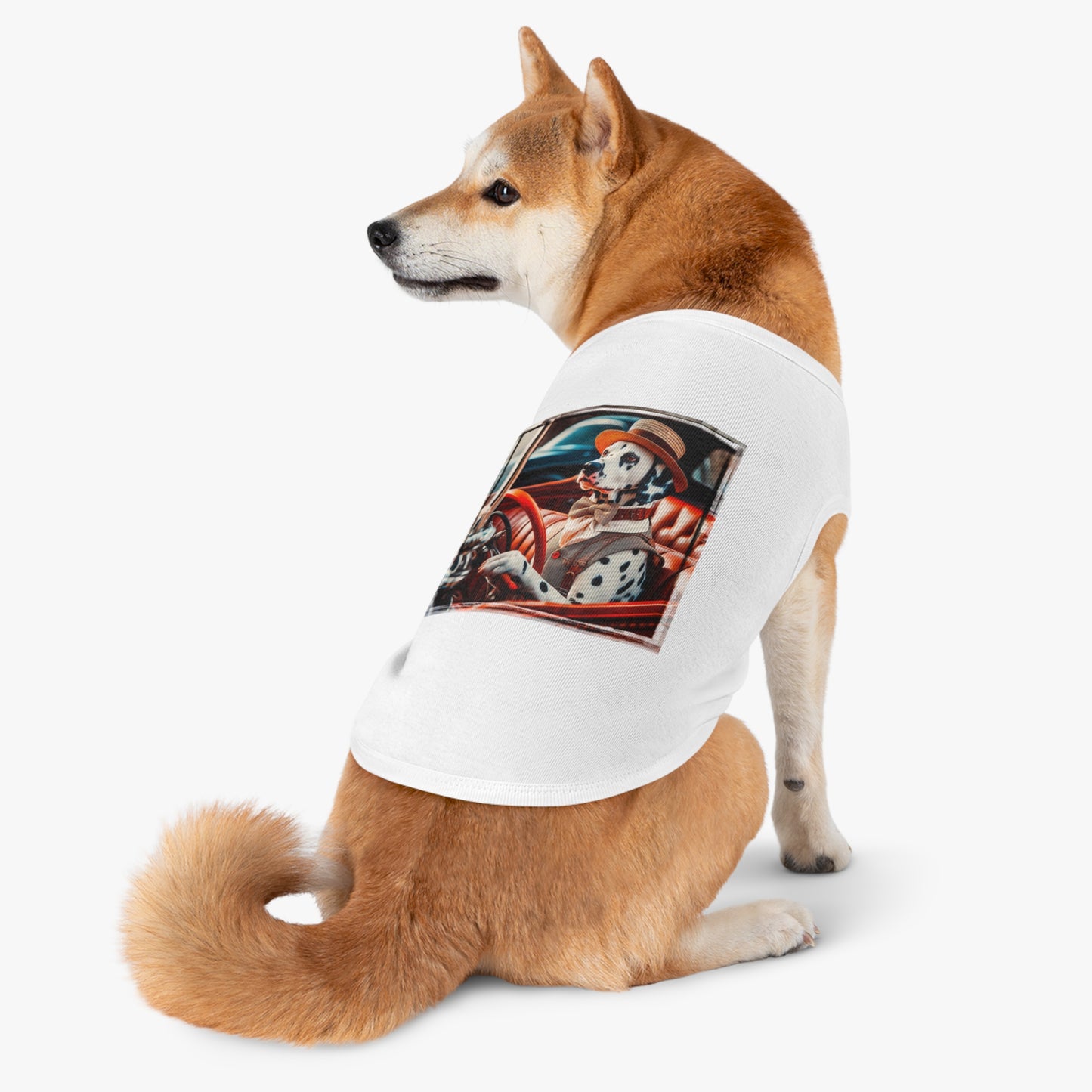 Pet Tank Top Dalmatian old time driving t shirt