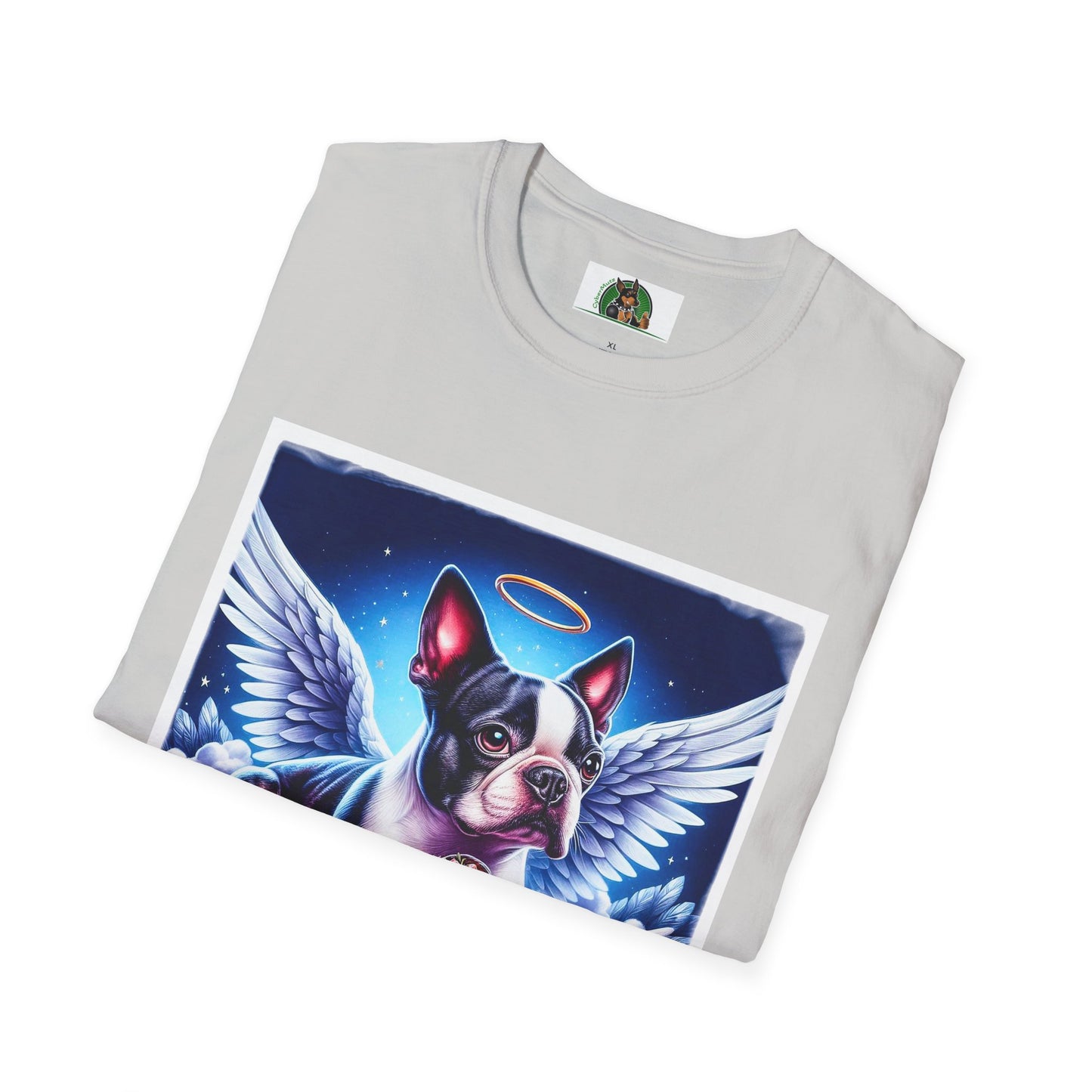 Boston Terrier Angel And Girl Shirt T-Shirt Printify