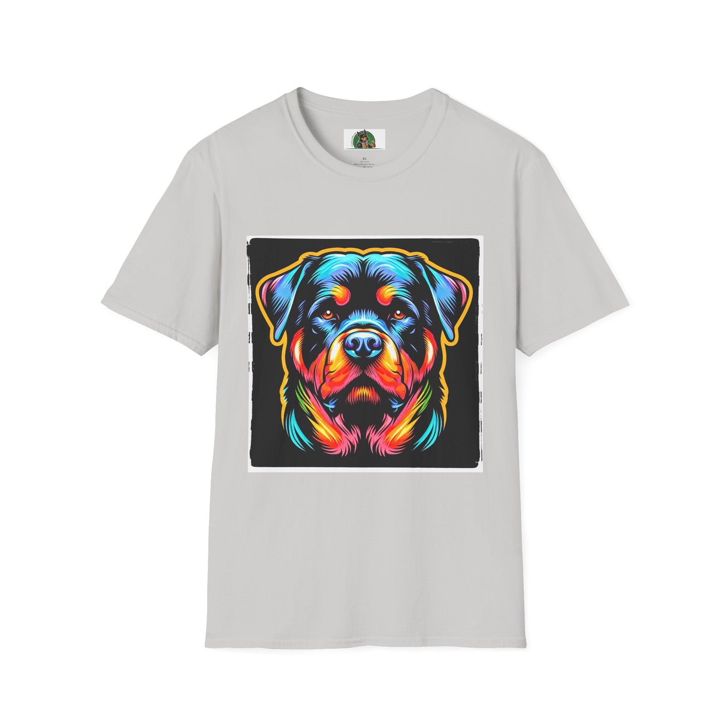 Rottweiler colorful puppy shirt T-Shirt Printify S Ice Grey