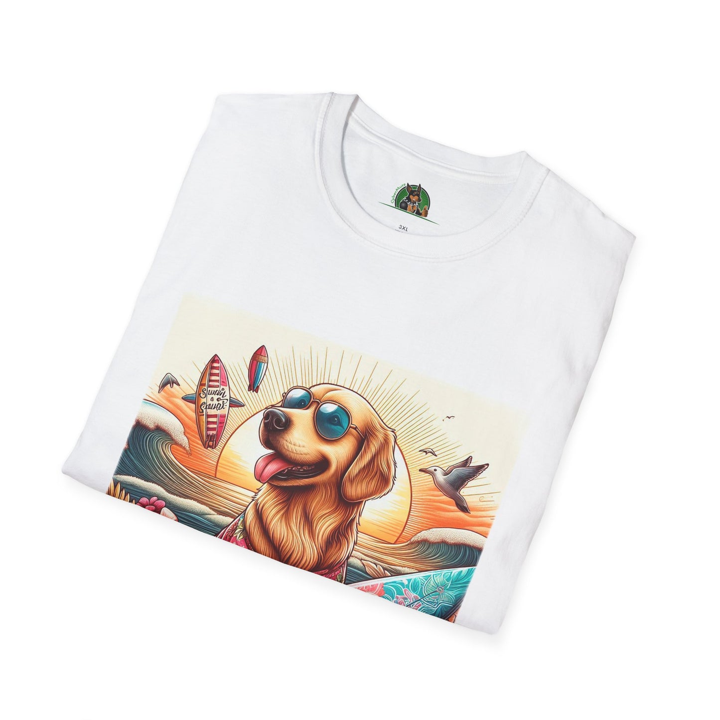 Golden Retriever beach day shirt T-Shirt Printify