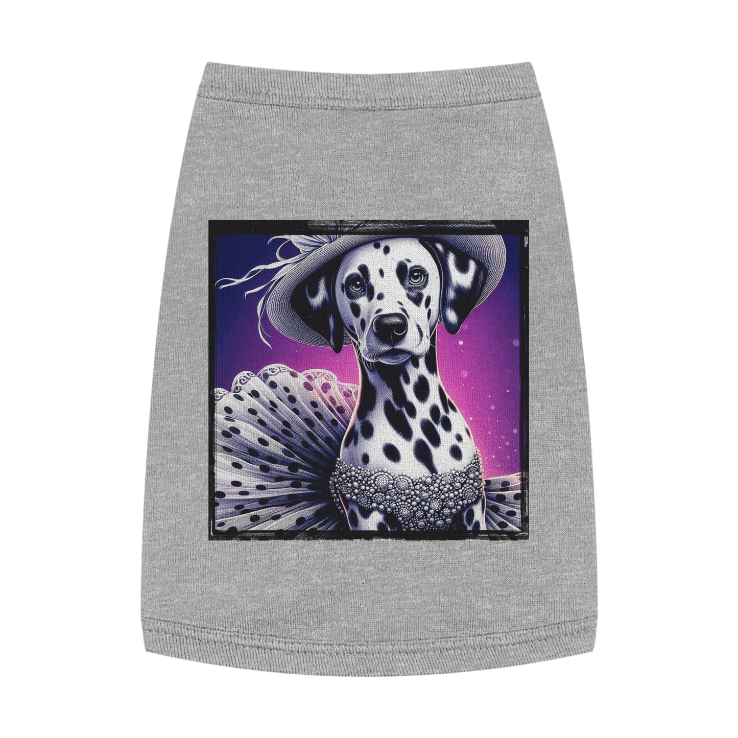 Pet Tank Top Dalmatian pretty in spots t shirt Pets Printify M Heather