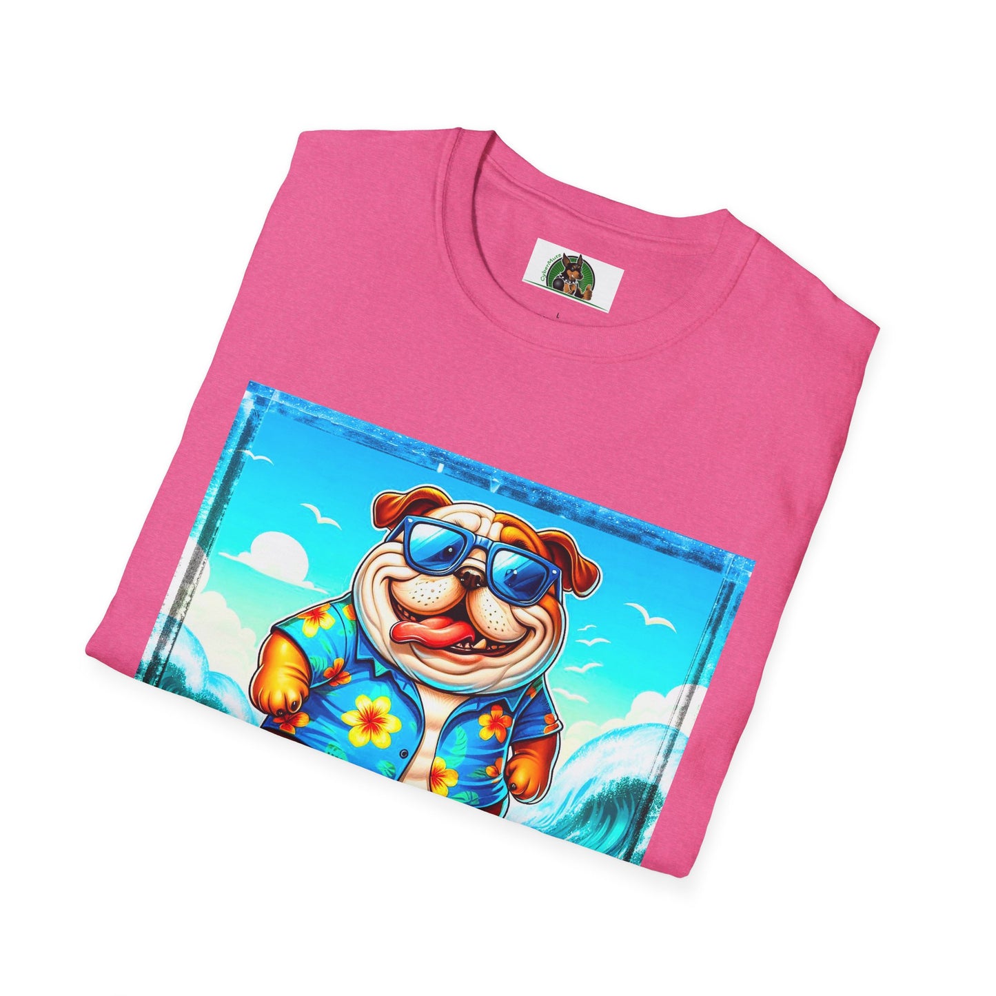 Bulldog surfing fun t shirt