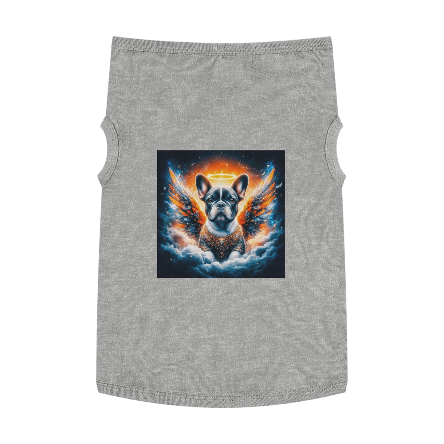 Pet Tank Top French Bulldog heaven and clouds t shirt Pets Printify XL Heather