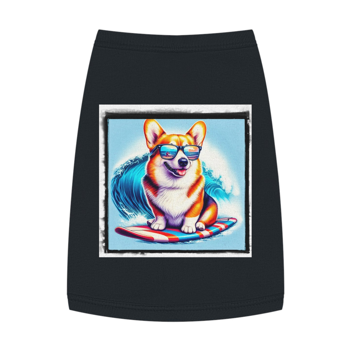 Pembroke Welsh Corgi Hawaiian surfer shirt Pets Printify M Black