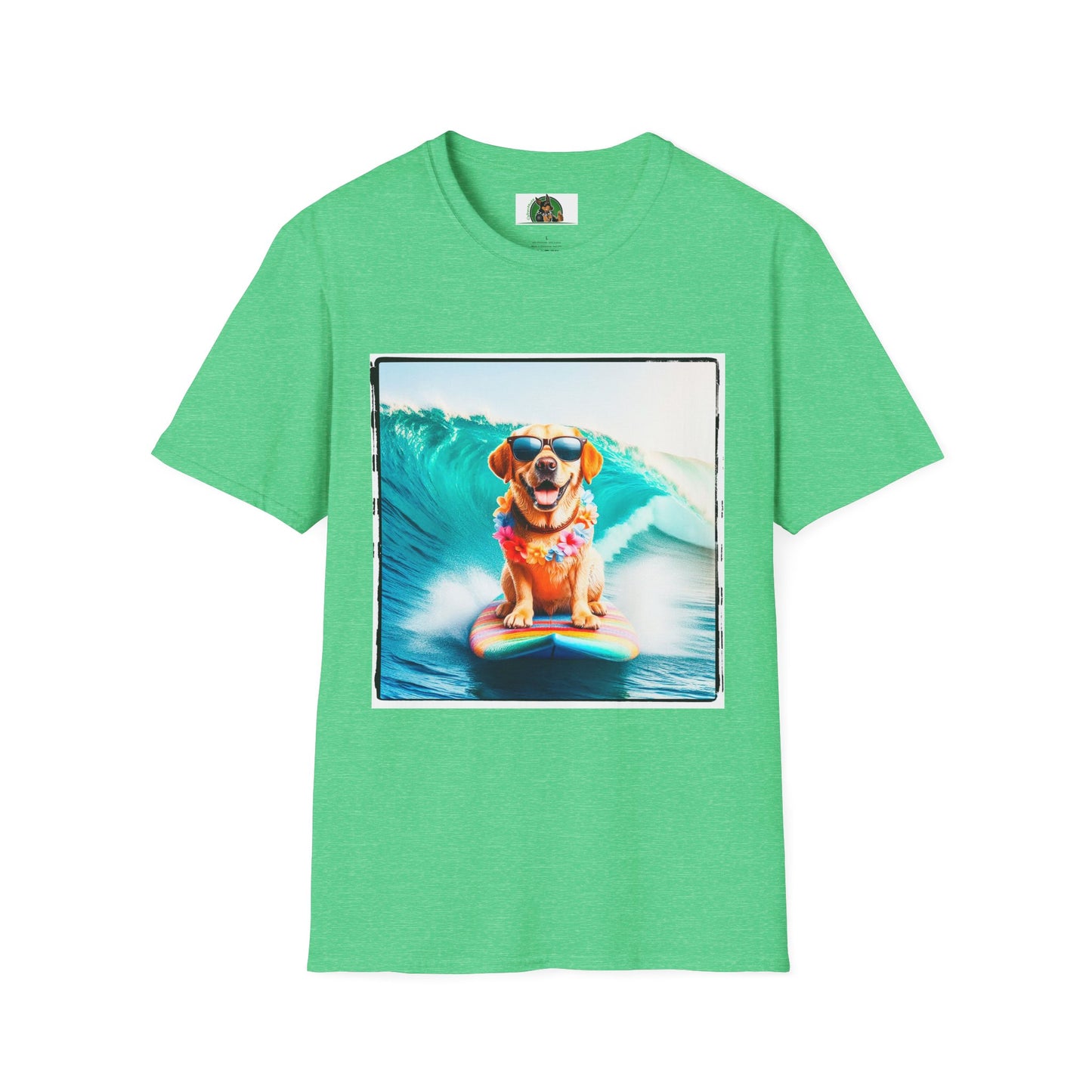 Labrador Retriever crashing waves shirt T-Shirt Printify S Heather Irish Green