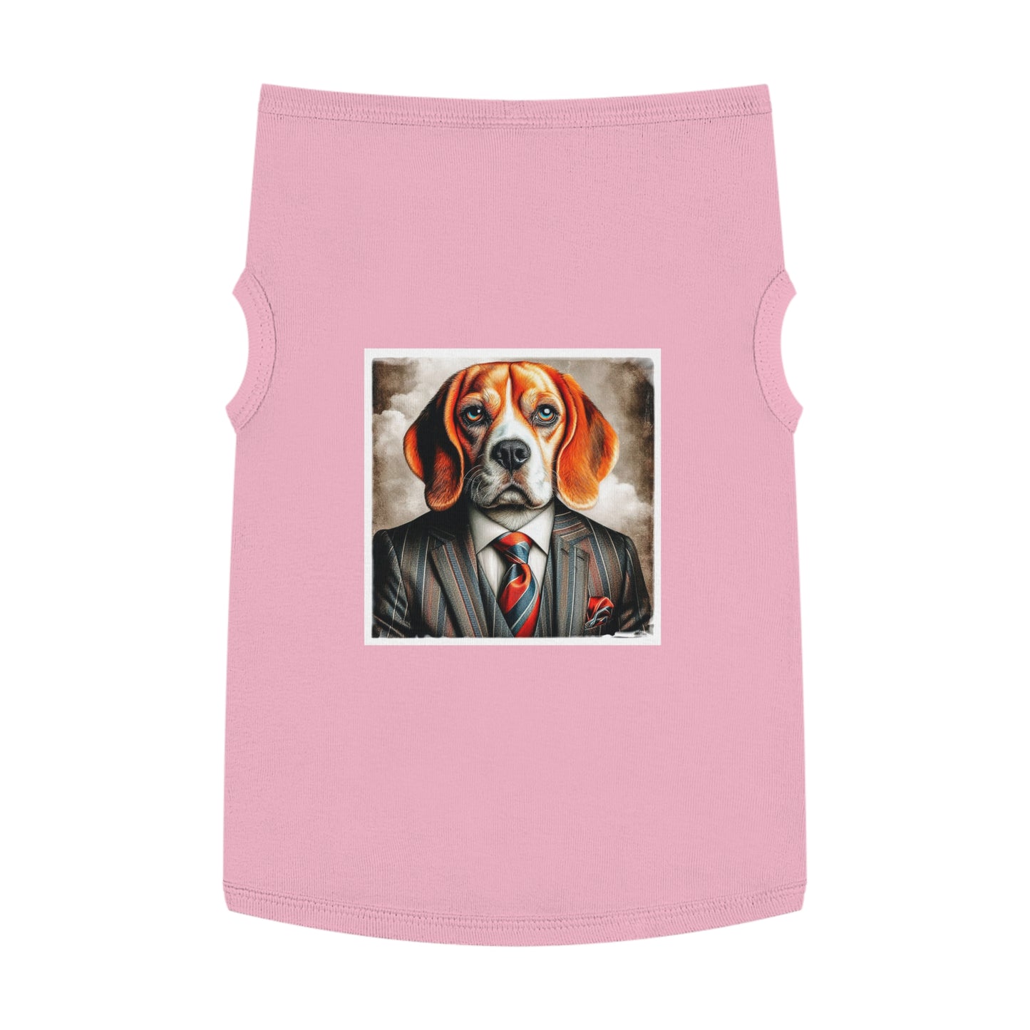 Pet Tank Top Beagle Dog Wearing Business Suit Pets Printify XL Pink