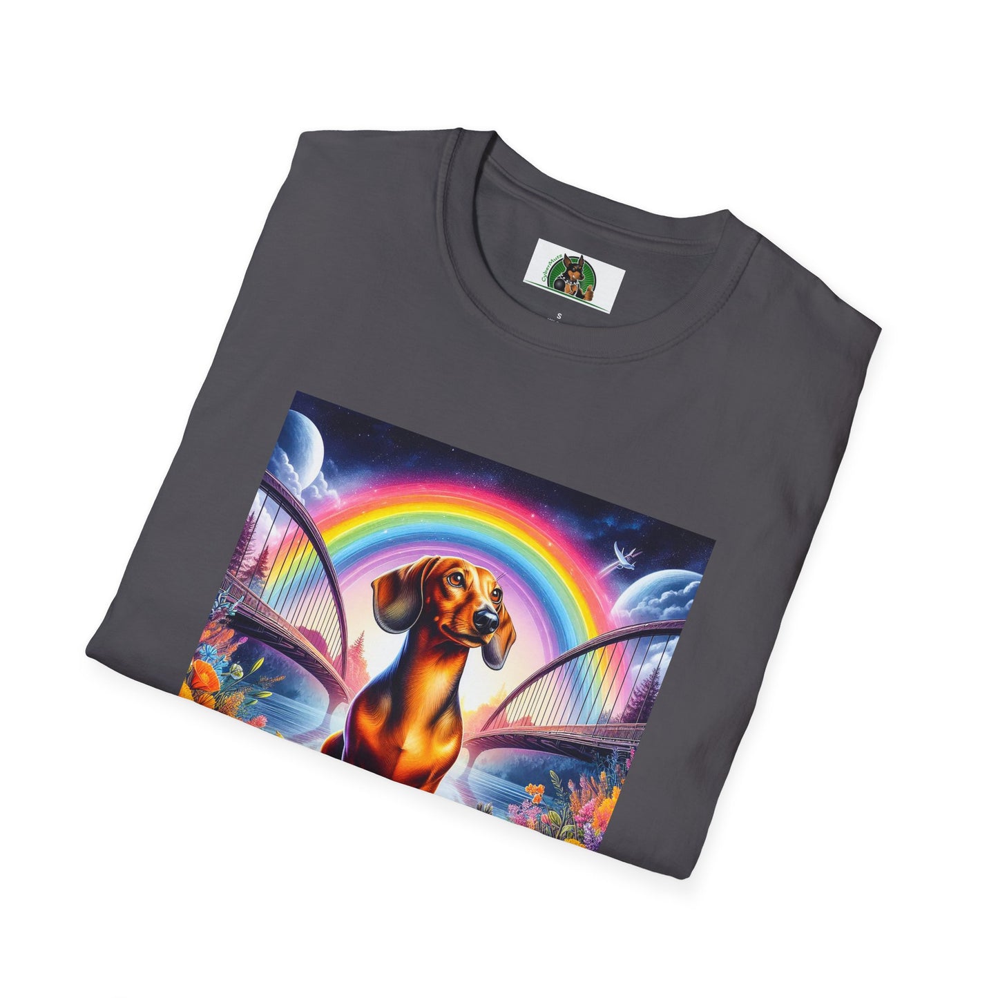 Dachshund colorful flowers t shirt T-Shirt Printify