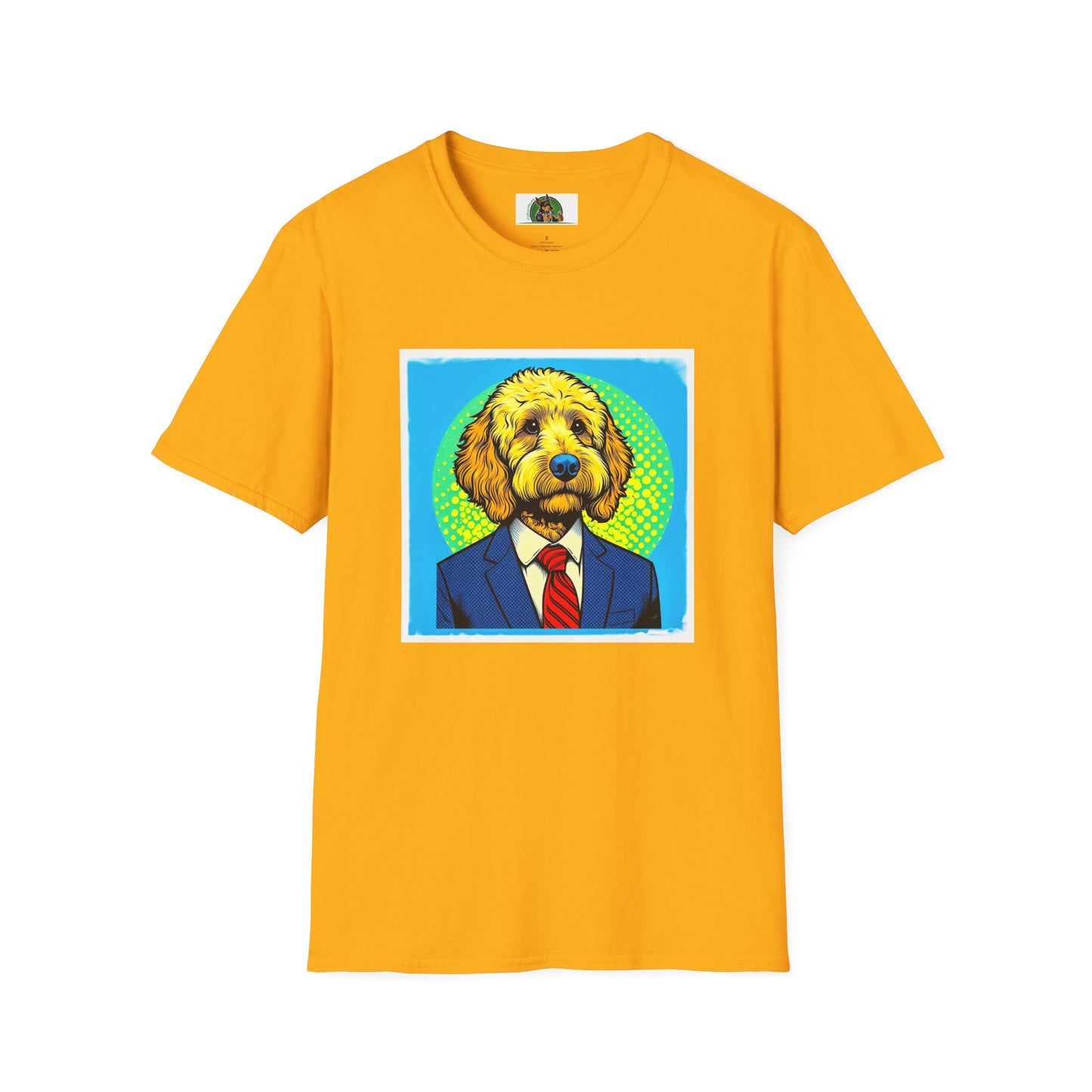 Golden Doodle businessman t shirt T-Shirt Printify S Gold