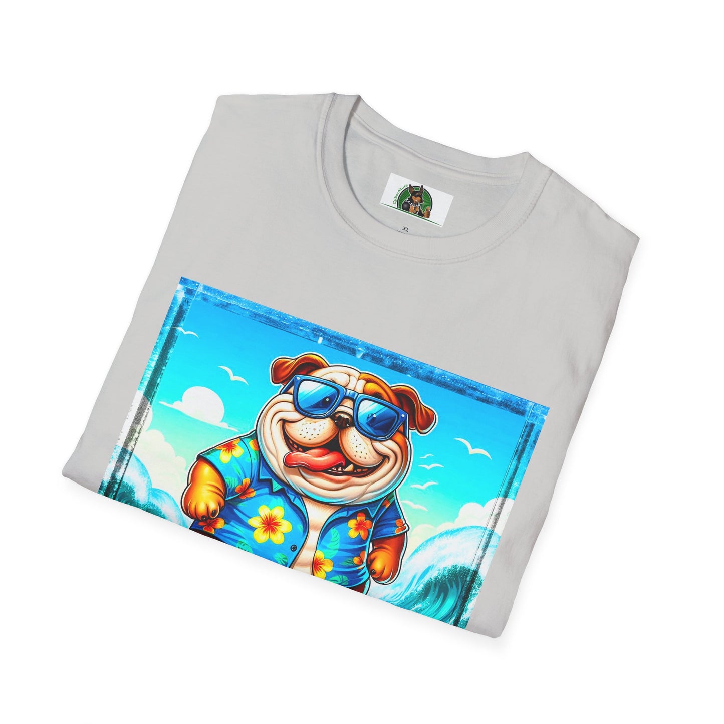Bulldog surfing fun t shirt