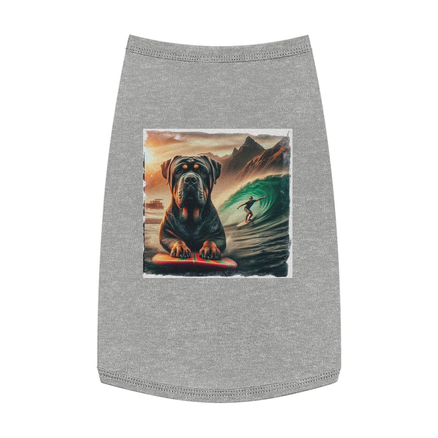 Pet Tank Top Cane Corso Surfing Dog Pets Printify L Heather