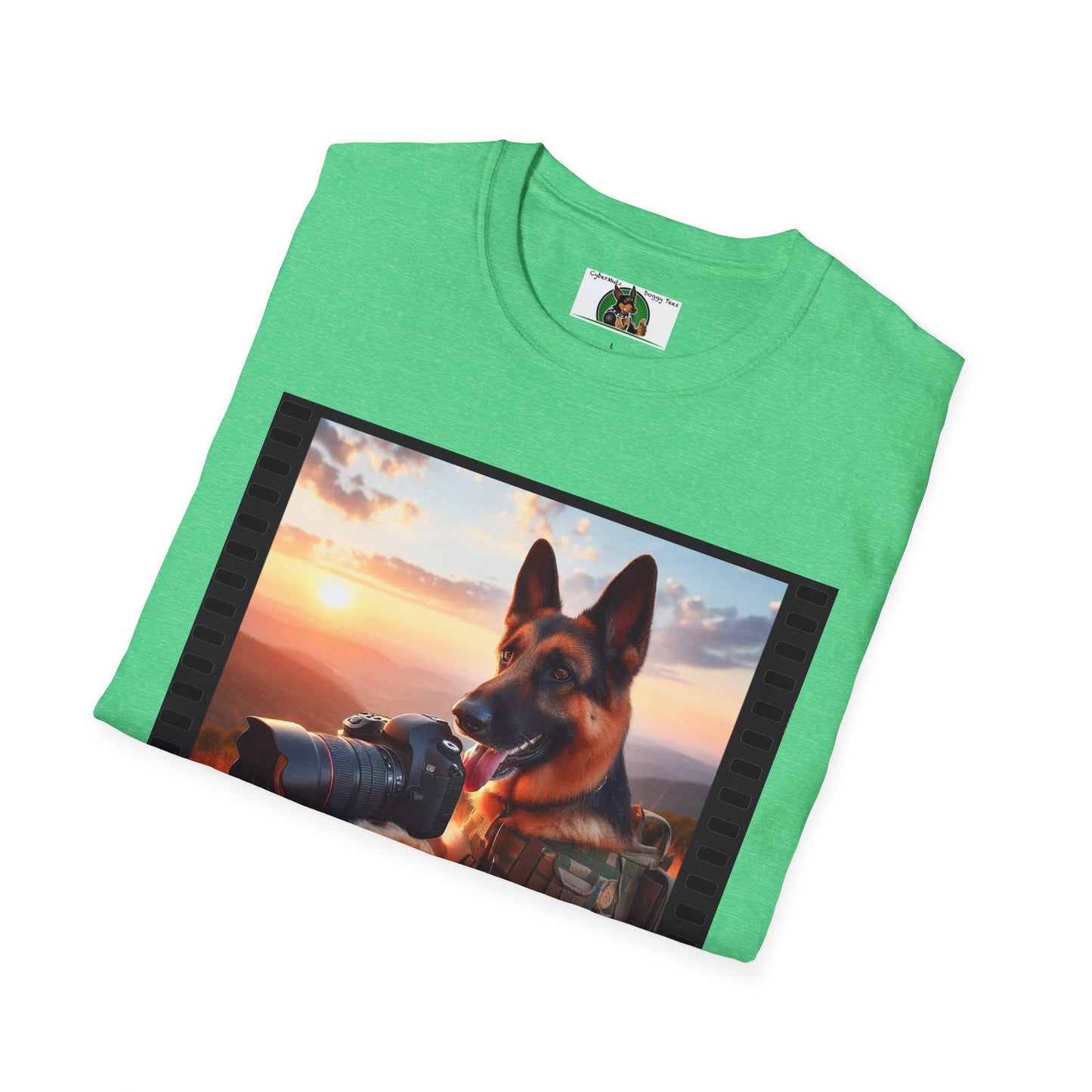 German Shepherd Dog Photographer Unisex Softstyle T-Shirt T-Shirt Printify