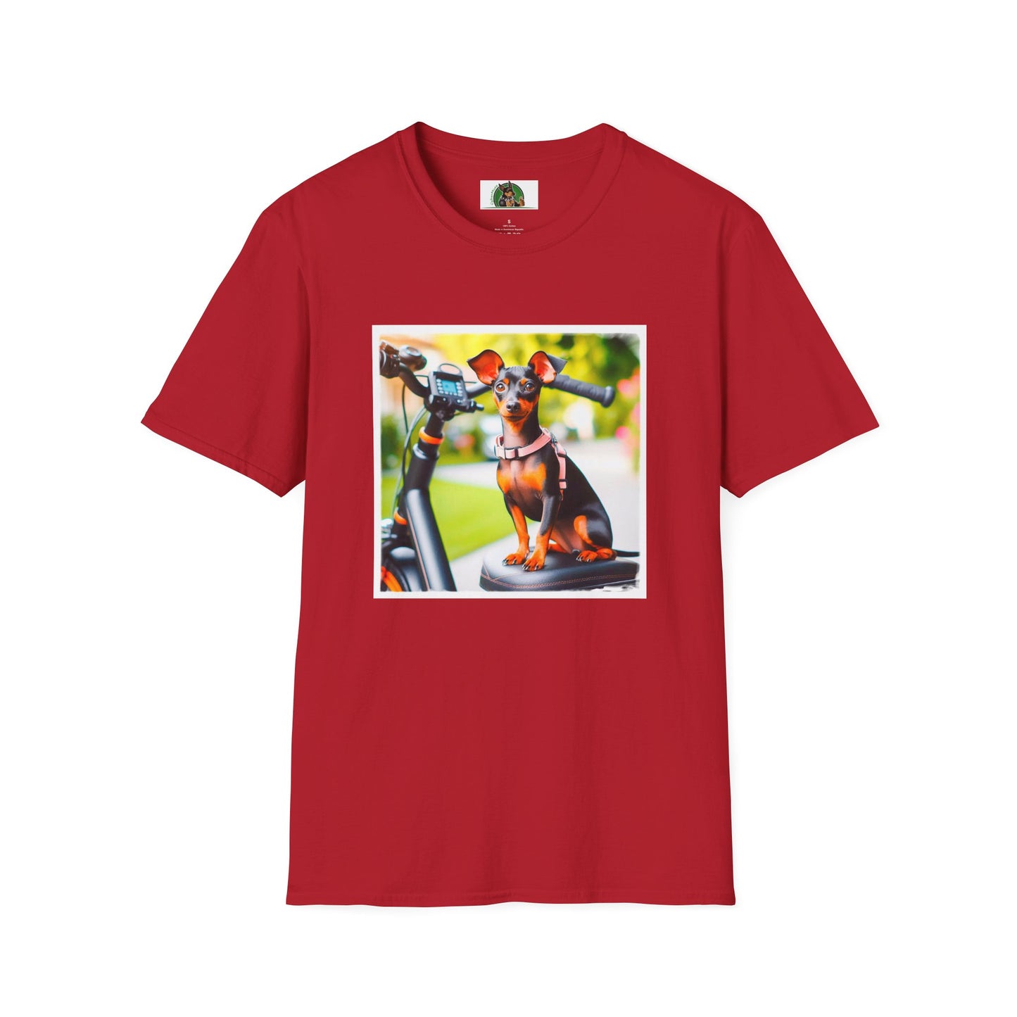 Min Pin T-Shirt bike riding T-Shirt Printify S Cherry Red