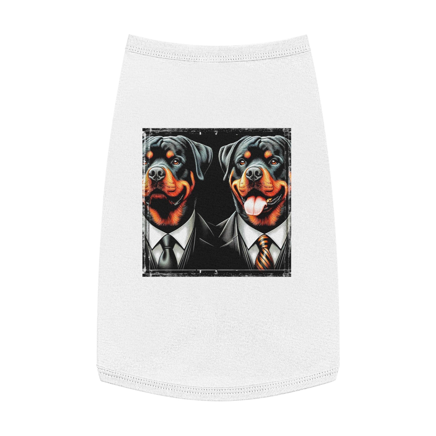 Pet Tank Top Rottie two suits Pets Printify L White